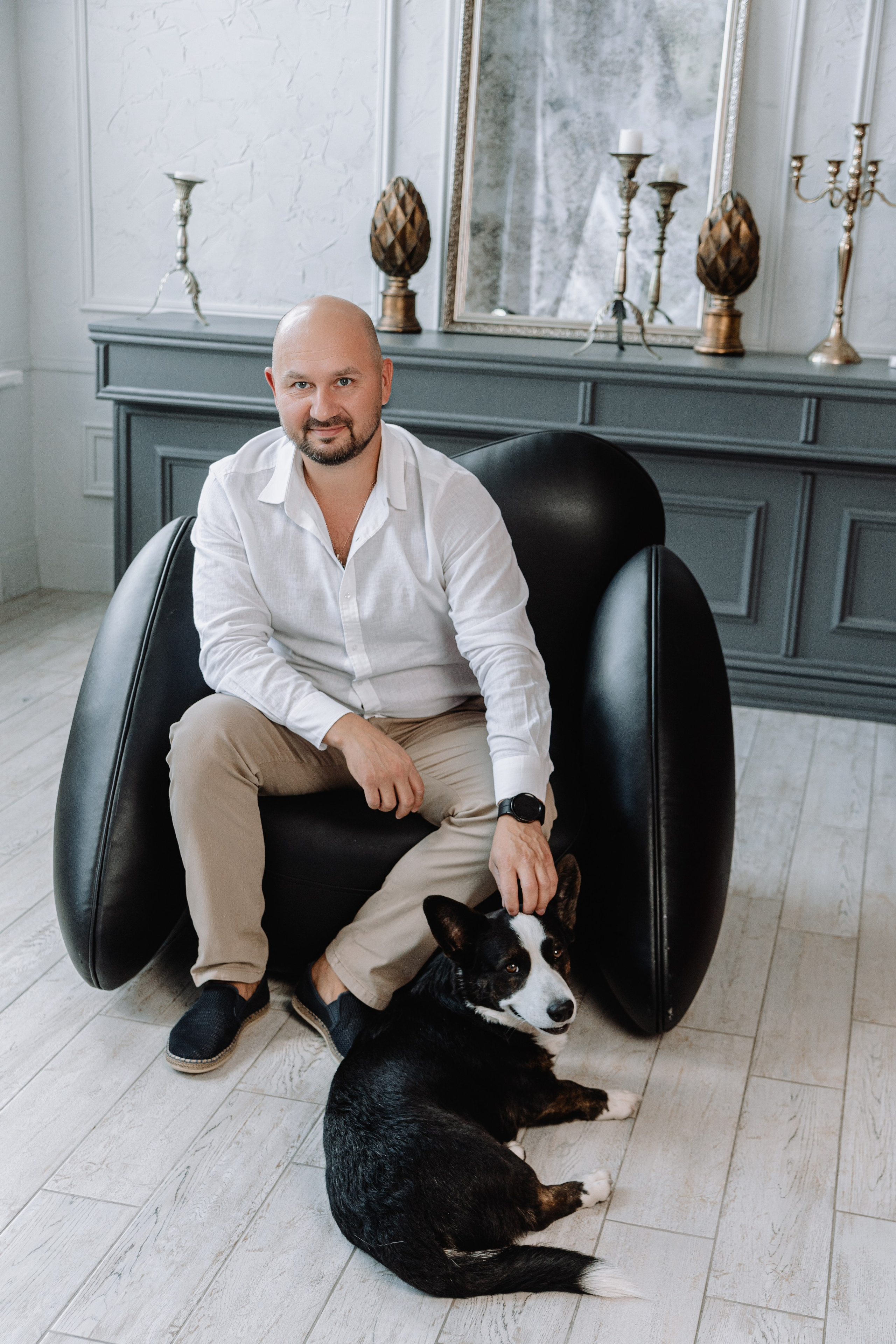 Евгения, Михаил и Дарина и собачка Чарли. Фотограф Воронеж Варвара