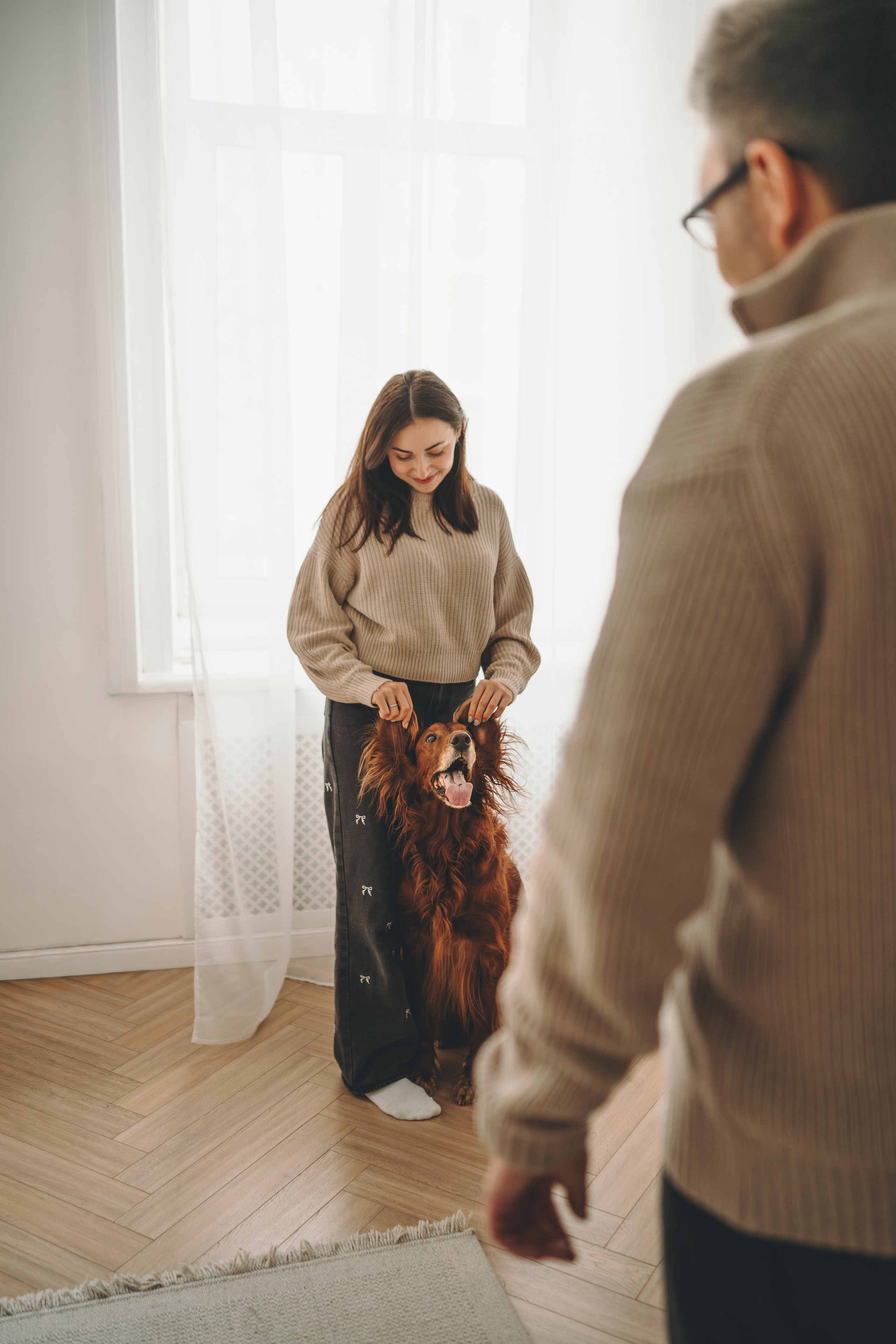 Маша, Илья и Локи. Семейный фотограф анималист Ананьева Мария — Москва
