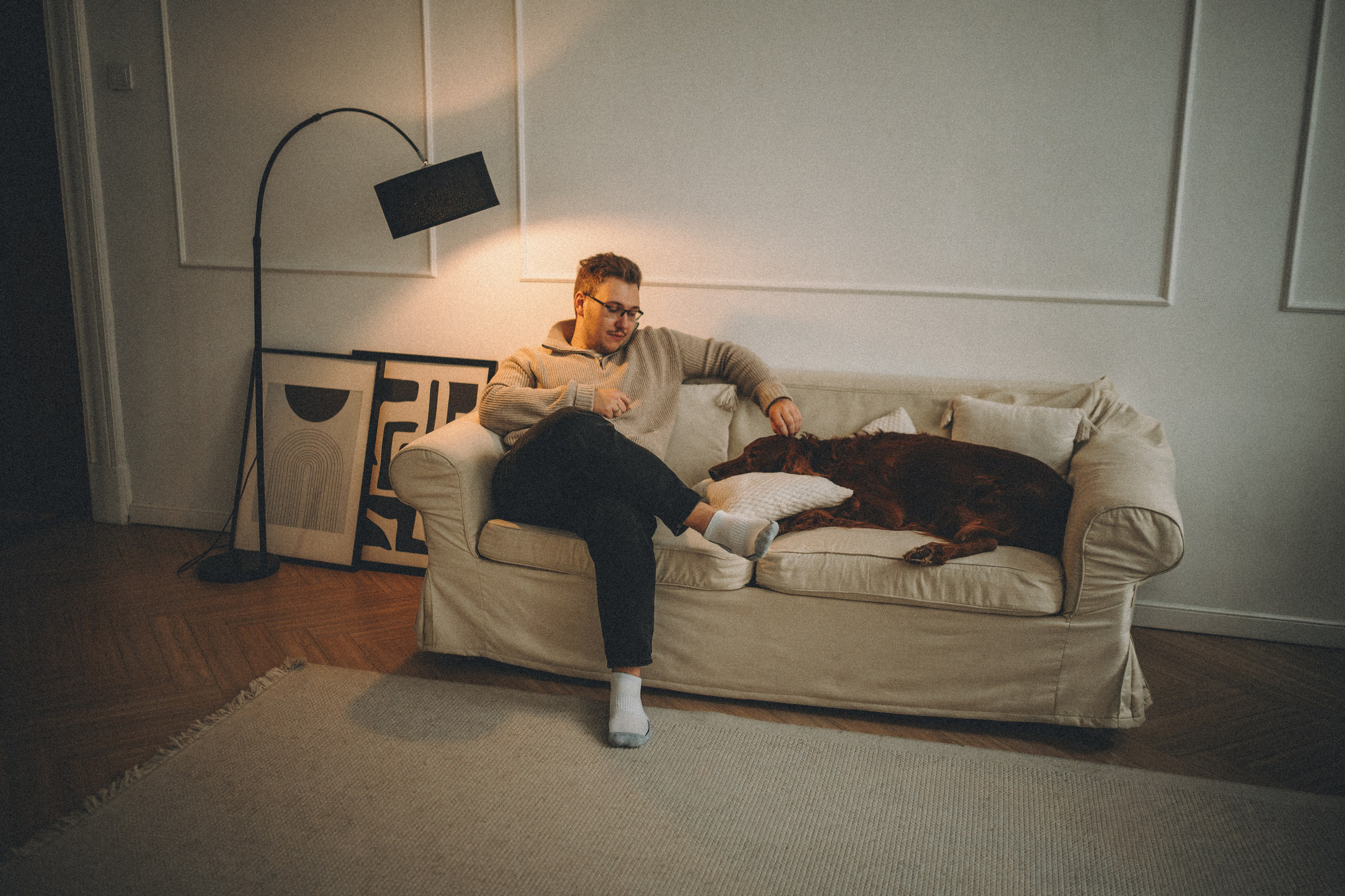 Маша, Илья и Локи. Семейный фотограф анималист Ананьева Мария — Москва