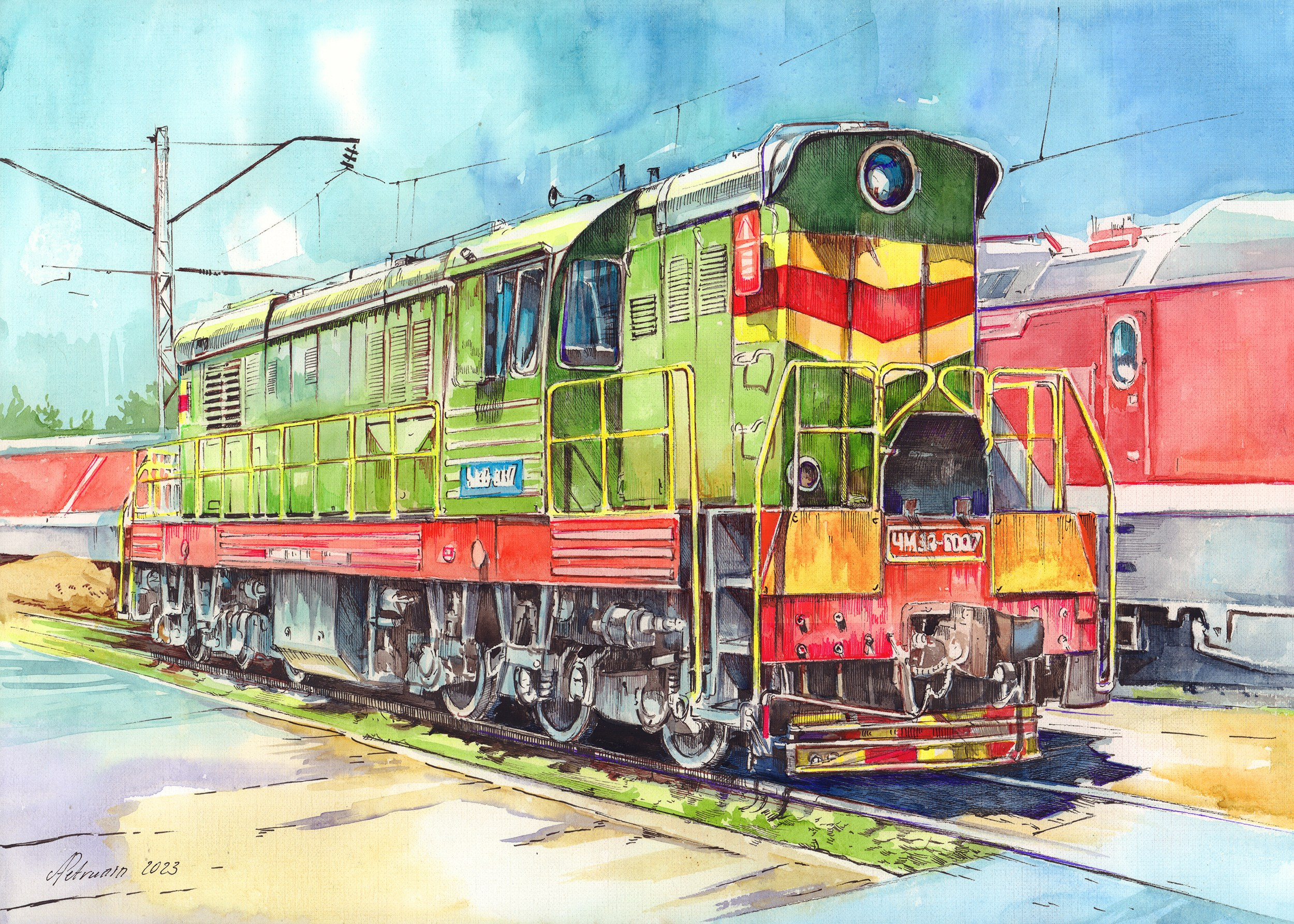 Железная дорога (2022-2024). Художник Александр Петрунин