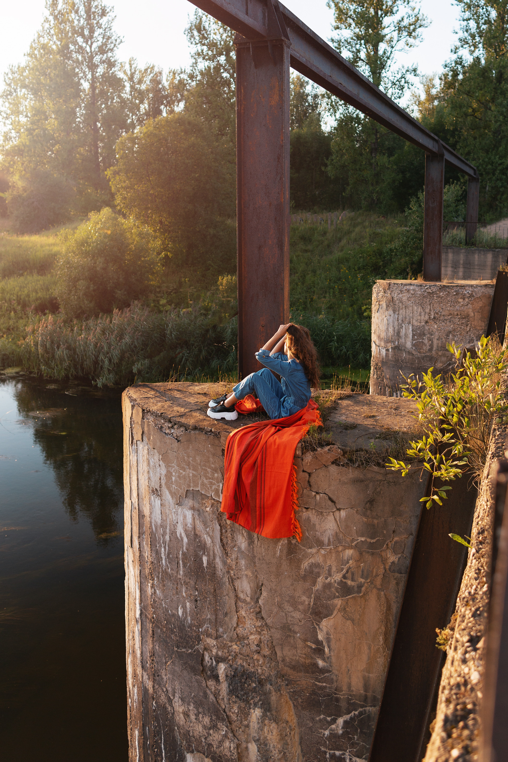 Закат на заброшенной ГЭС. Актерское и модельное портфолио. Фотограф в Москве Екатерина Коломеец