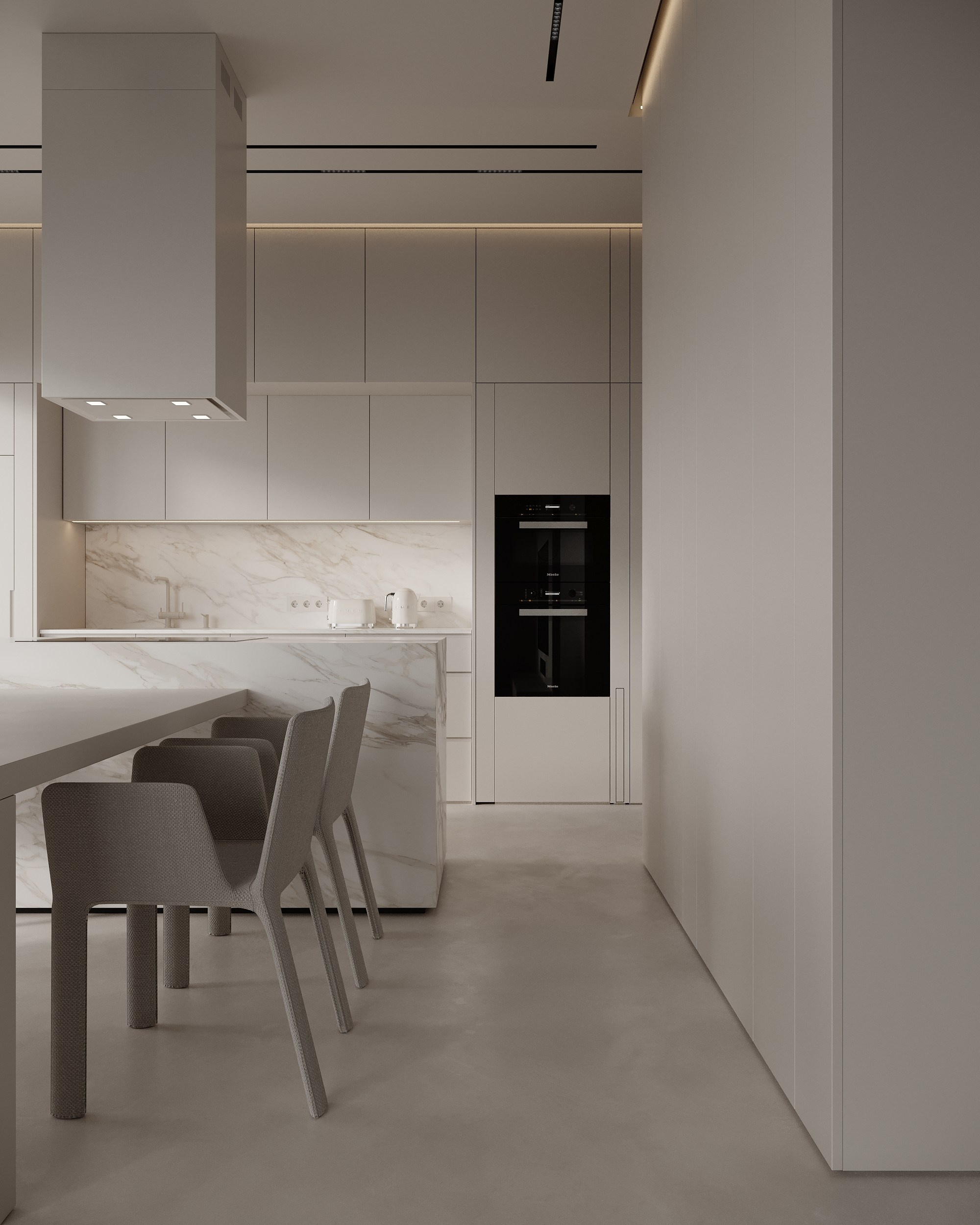 Монохромный интерьер просторной квартиры в Москве. Дизайн интерьера Санкт-Петербург | Москва | Калининград