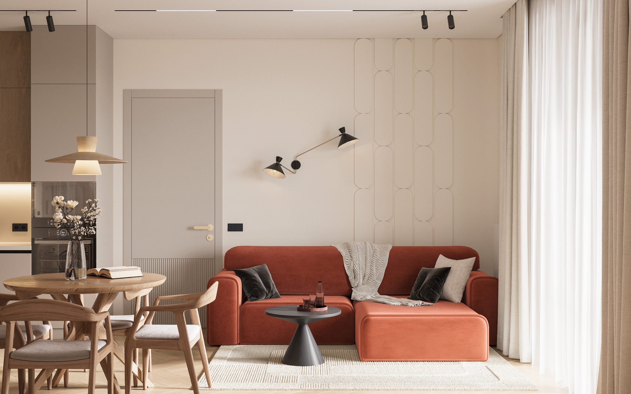 ЖК «Black River» | Living room. 3D визуализация интерьеров — Ирина