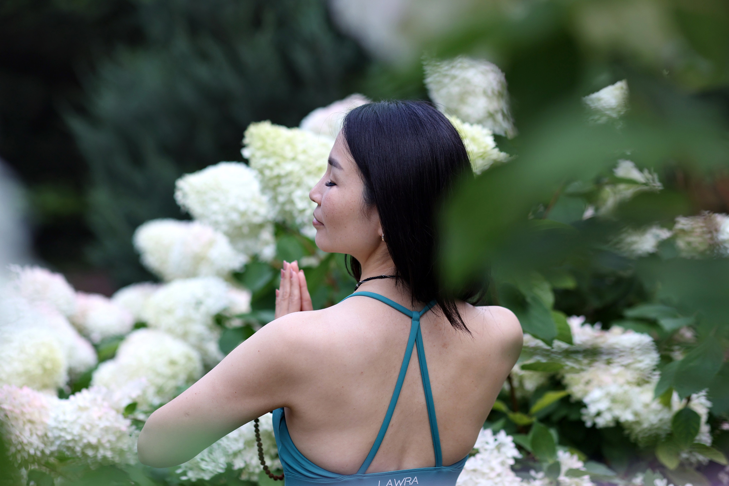 Йога. Гортензии. Тропики в Аптекарском огороде. Портретный фотограф Москва