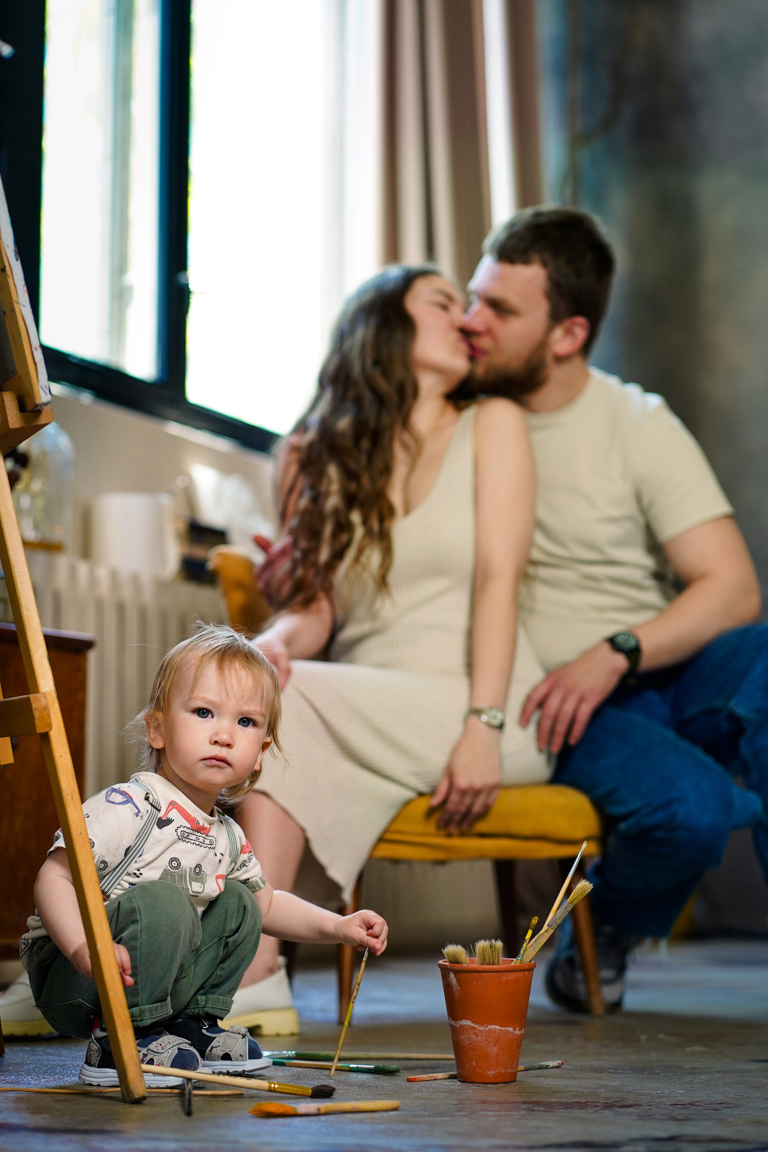 Семья с малышом в фотостудии. Семейный и портретный фотограф в Екатеринбурге Анна Лобанова