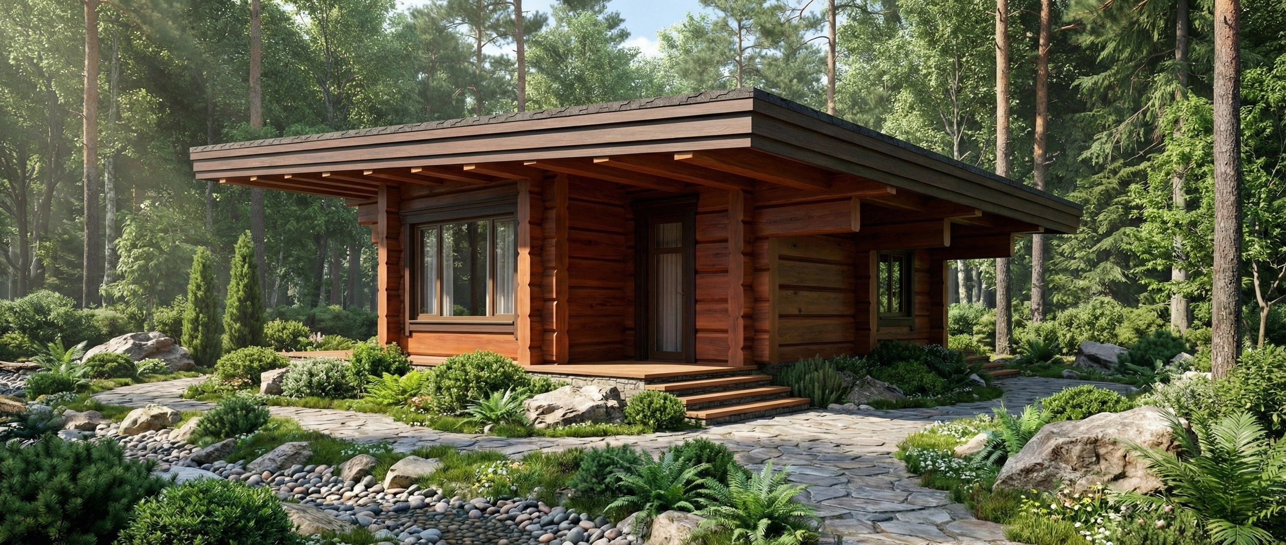 Баня из лафета, 45 м². Архитектор Касаткин и Партнёры