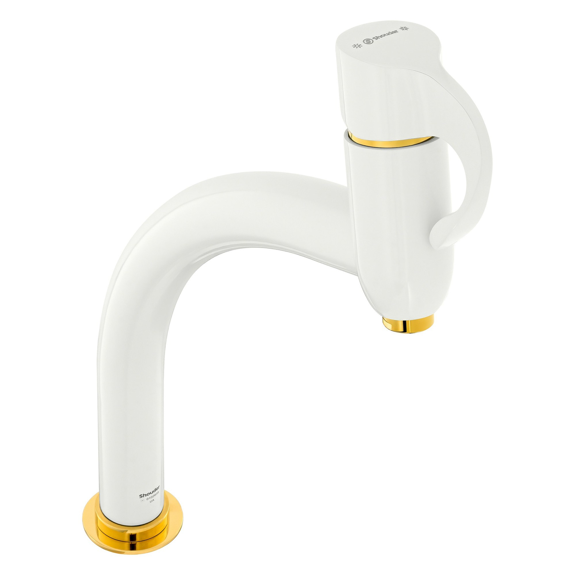 Белый смеситель для накладной раковины