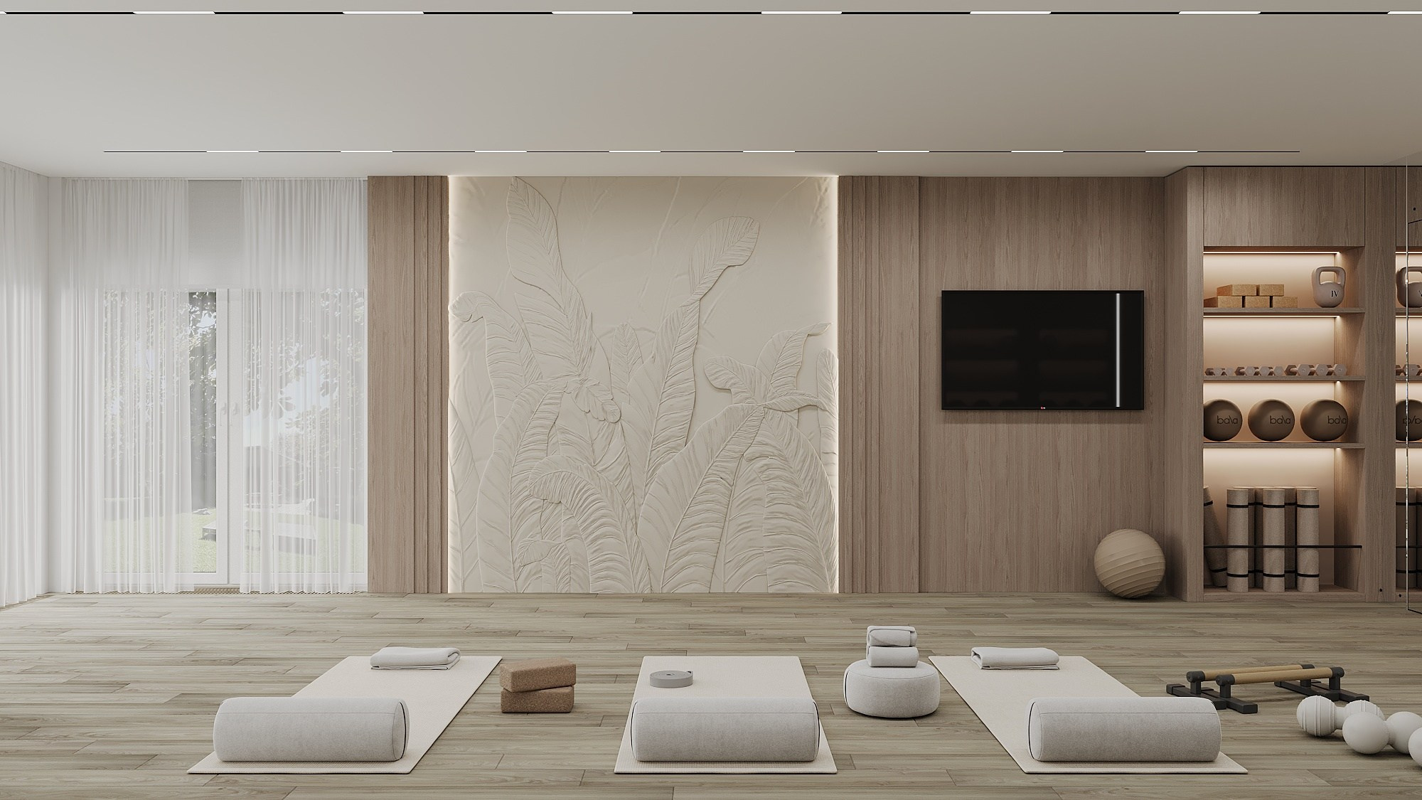 ЗАЛ ДЛЯ ЙОГИ. Irina Balykina — Interior 3D Visualisation