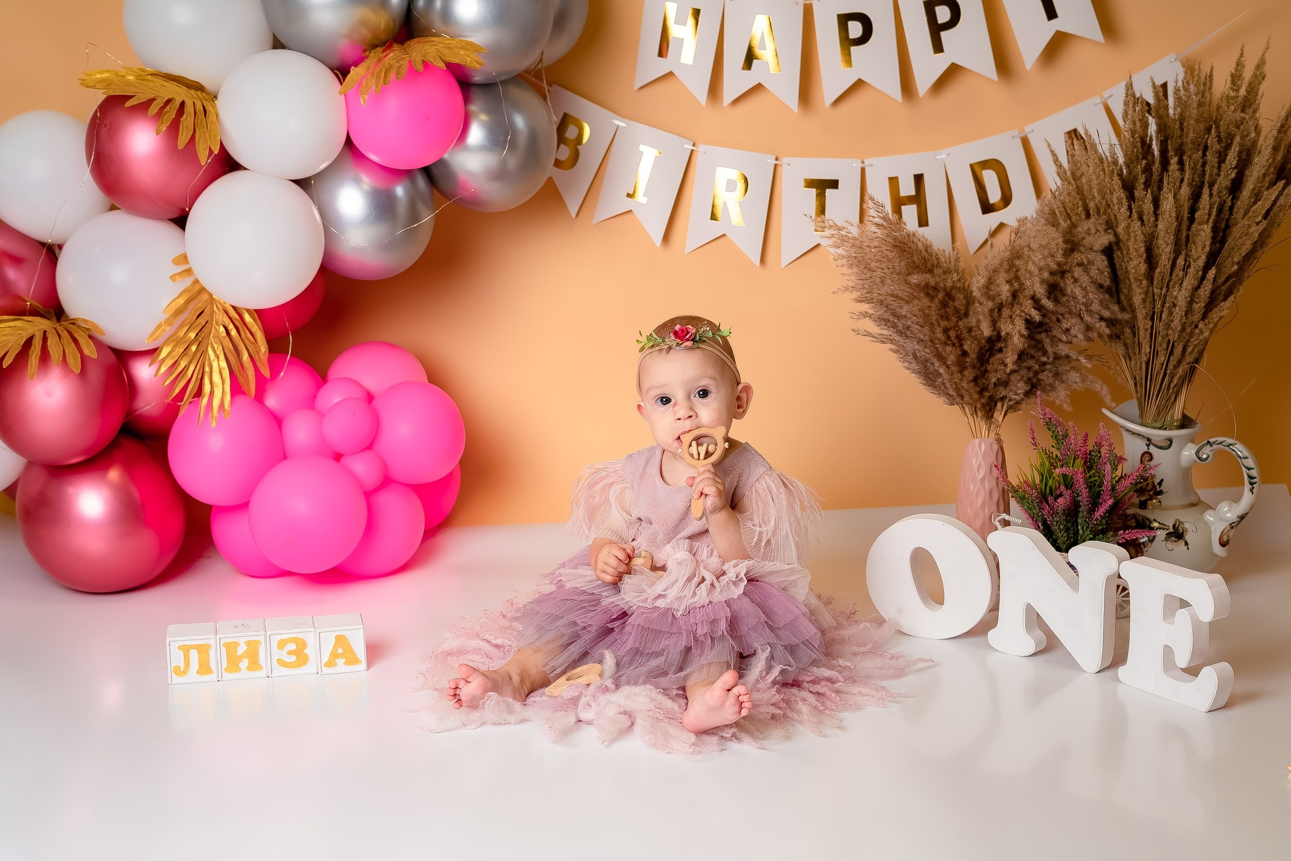 Шары к тарифу «годик эксклюзив». Фотограф новорожденных в г. Павлово Беспалова Екатерина