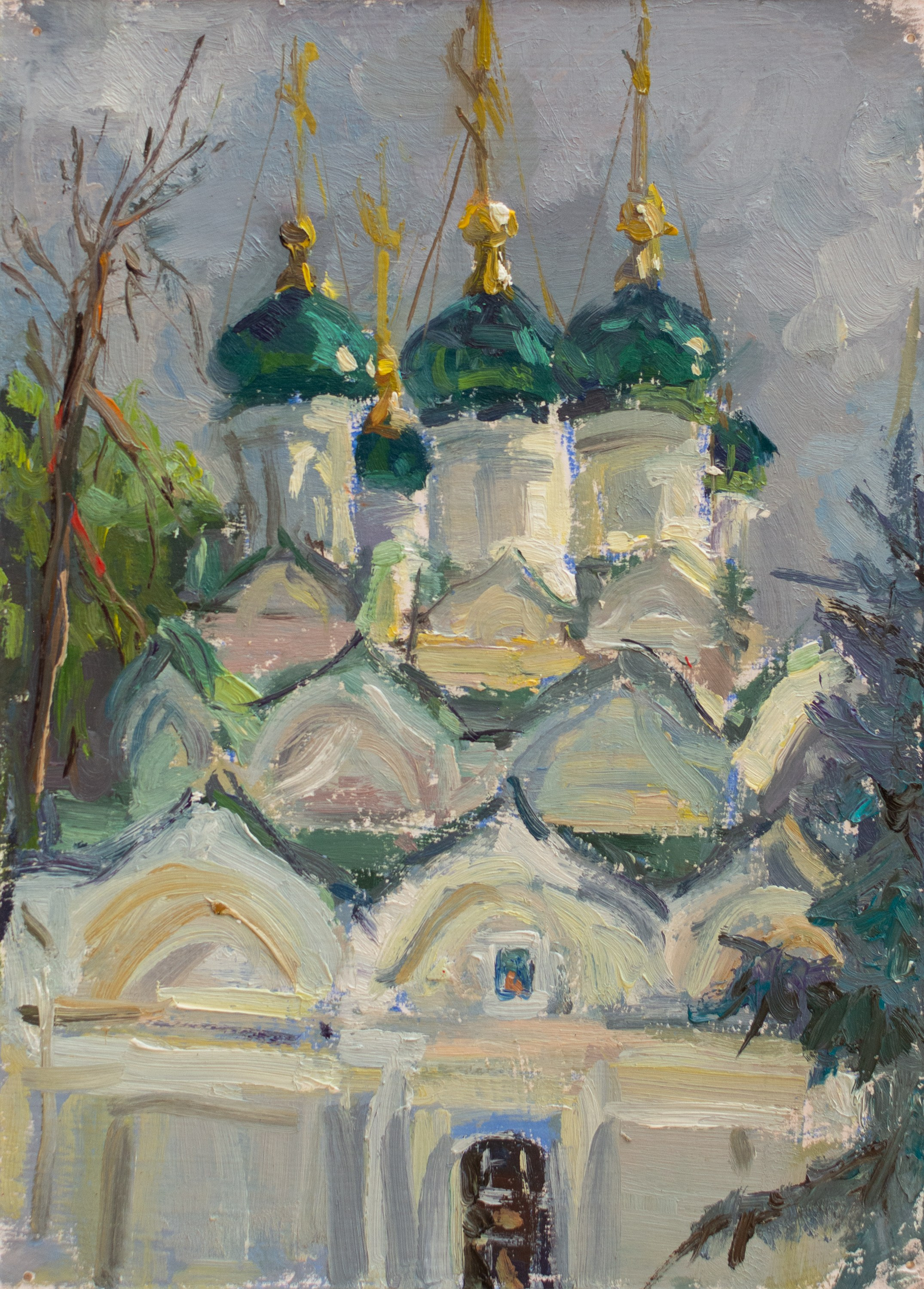 "Этюд. Храм Успения Пресвятой Богородицы" картон, масло 18х13см, 2026