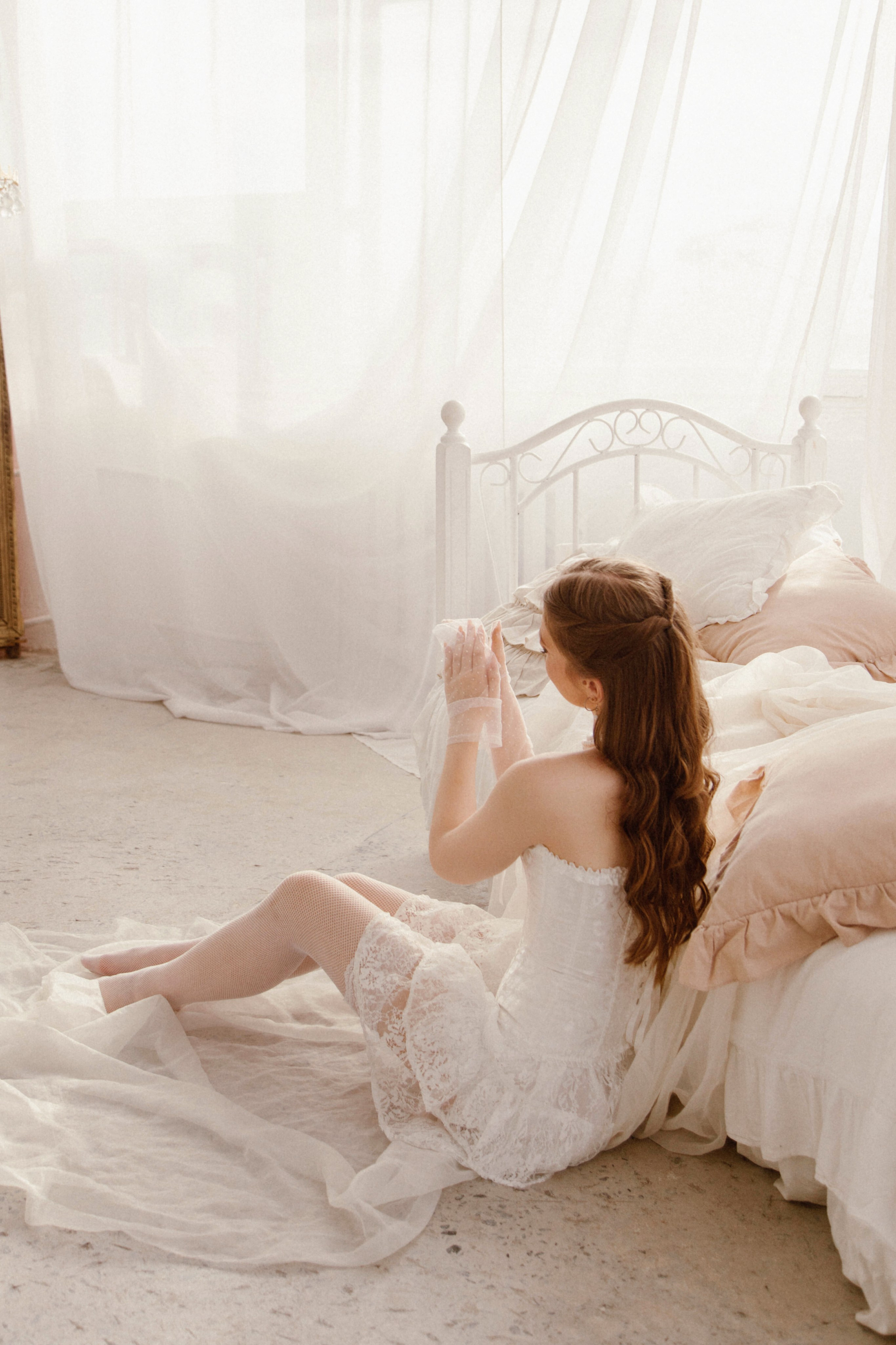 Марина. Фотосессия в студии, винтаж, женская съемка. Фотограф Ксения Третьякова, Санкт-Петербург