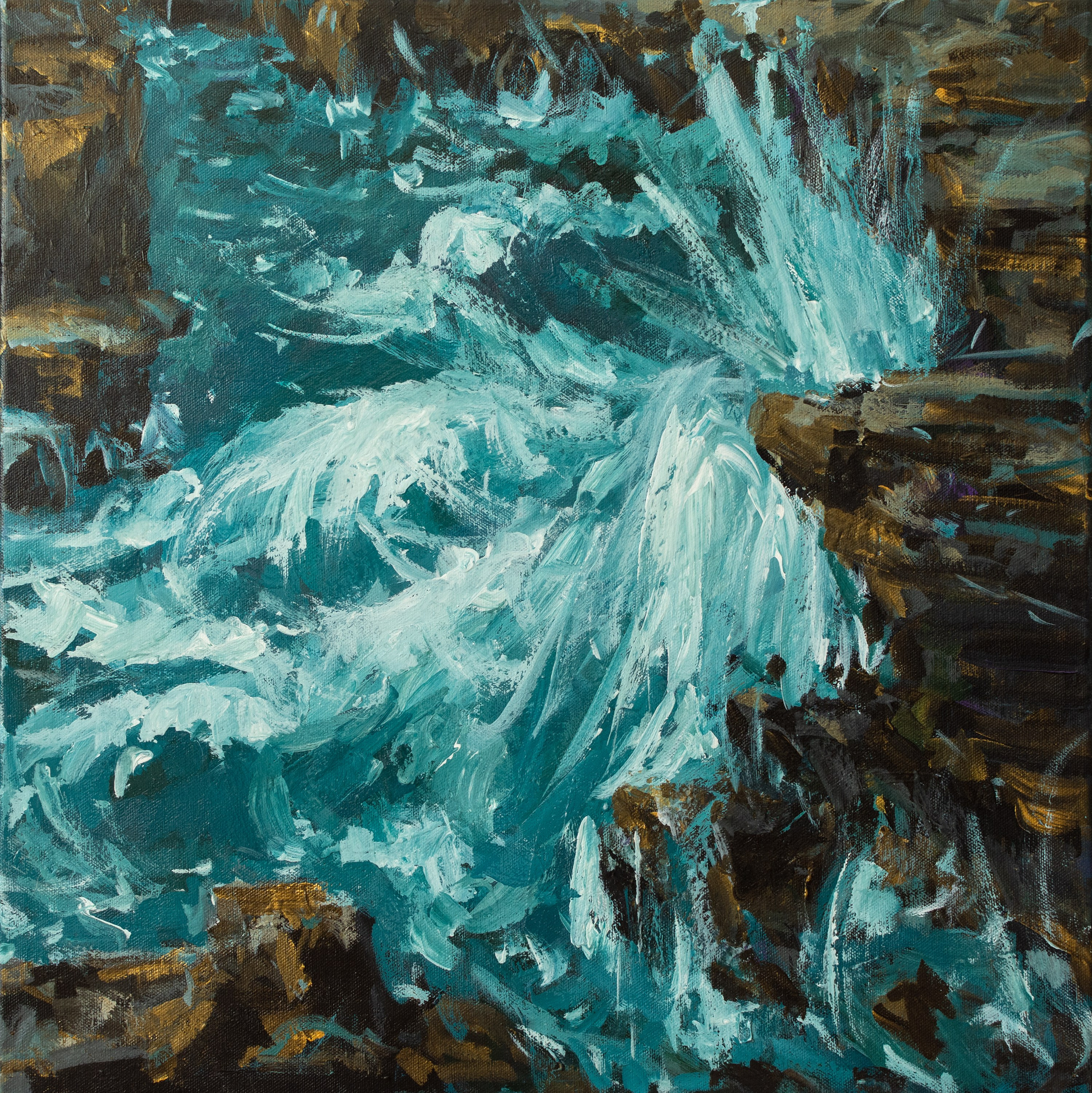 "Diptych of waves" acrylic on canvas, 50x50cm, 2026 right side