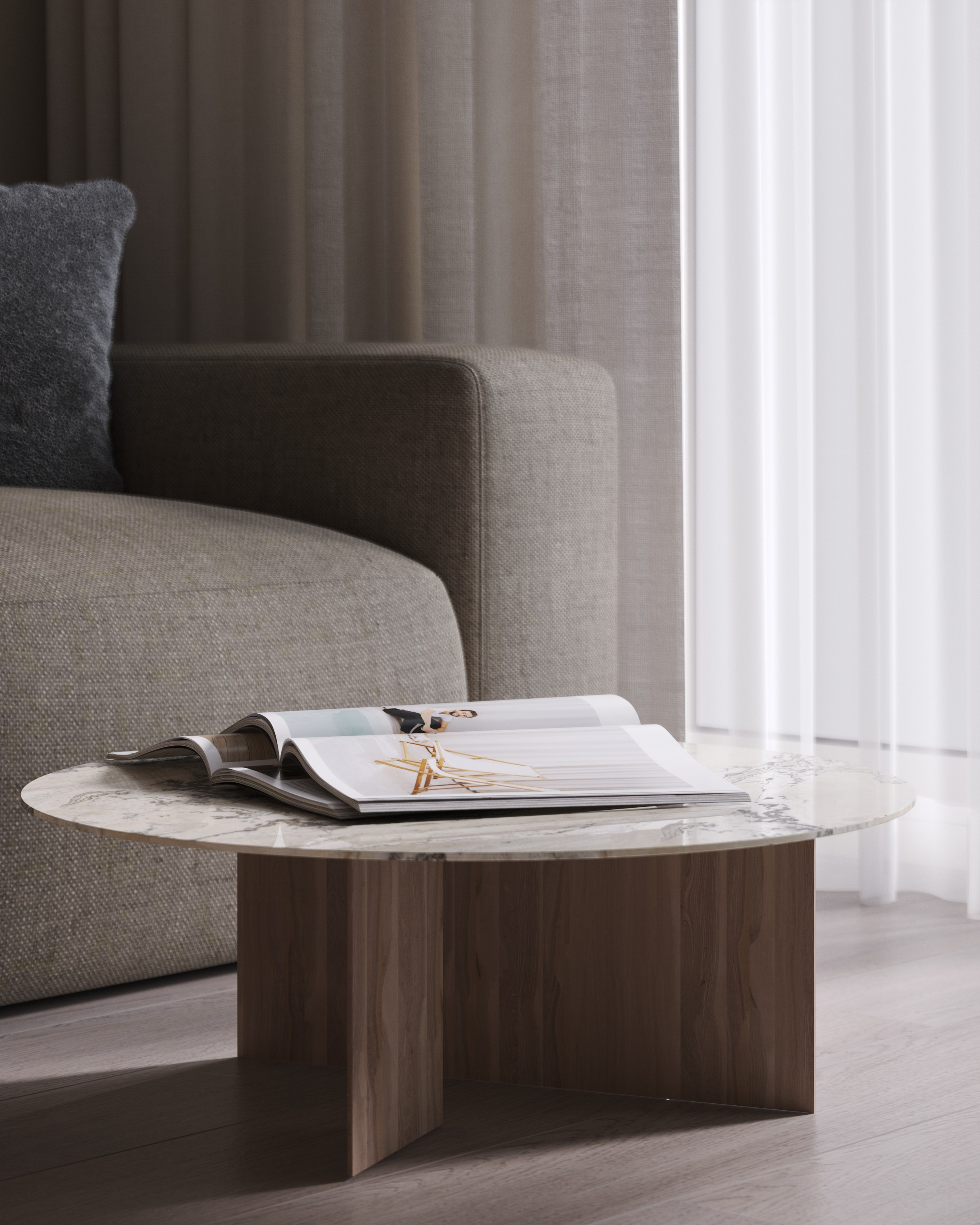 30 m² КУХНЯ-ГОСТИНАЯ. 3d визуализатор