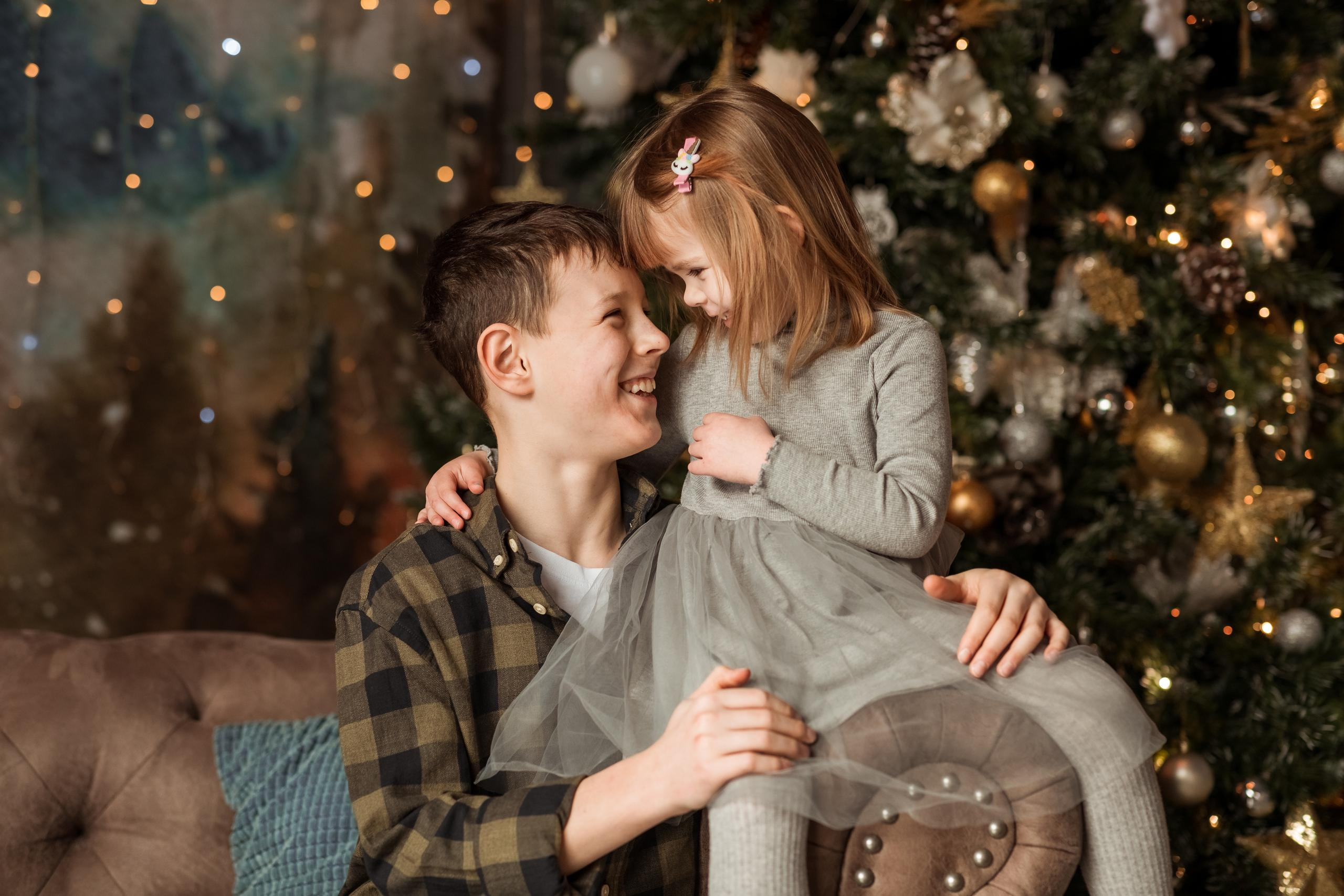 Новогодняя съемка для Светланы с детьми. Женский семейный фотограф Тула Москва Захарова Анна