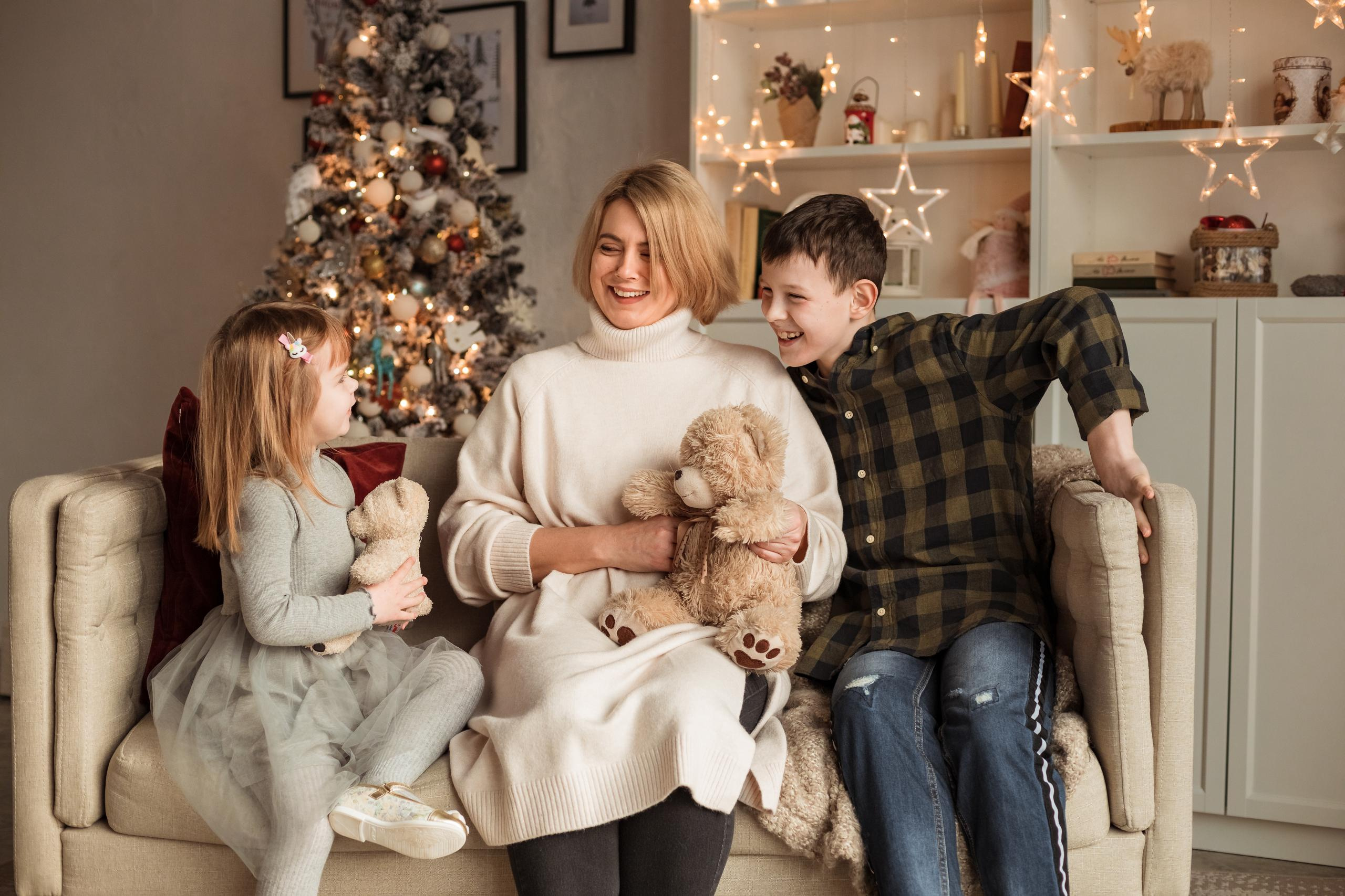Новогодняя съемка для Светланы с детьми. Женский семейный фотограф Тула Москва Захарова Анна