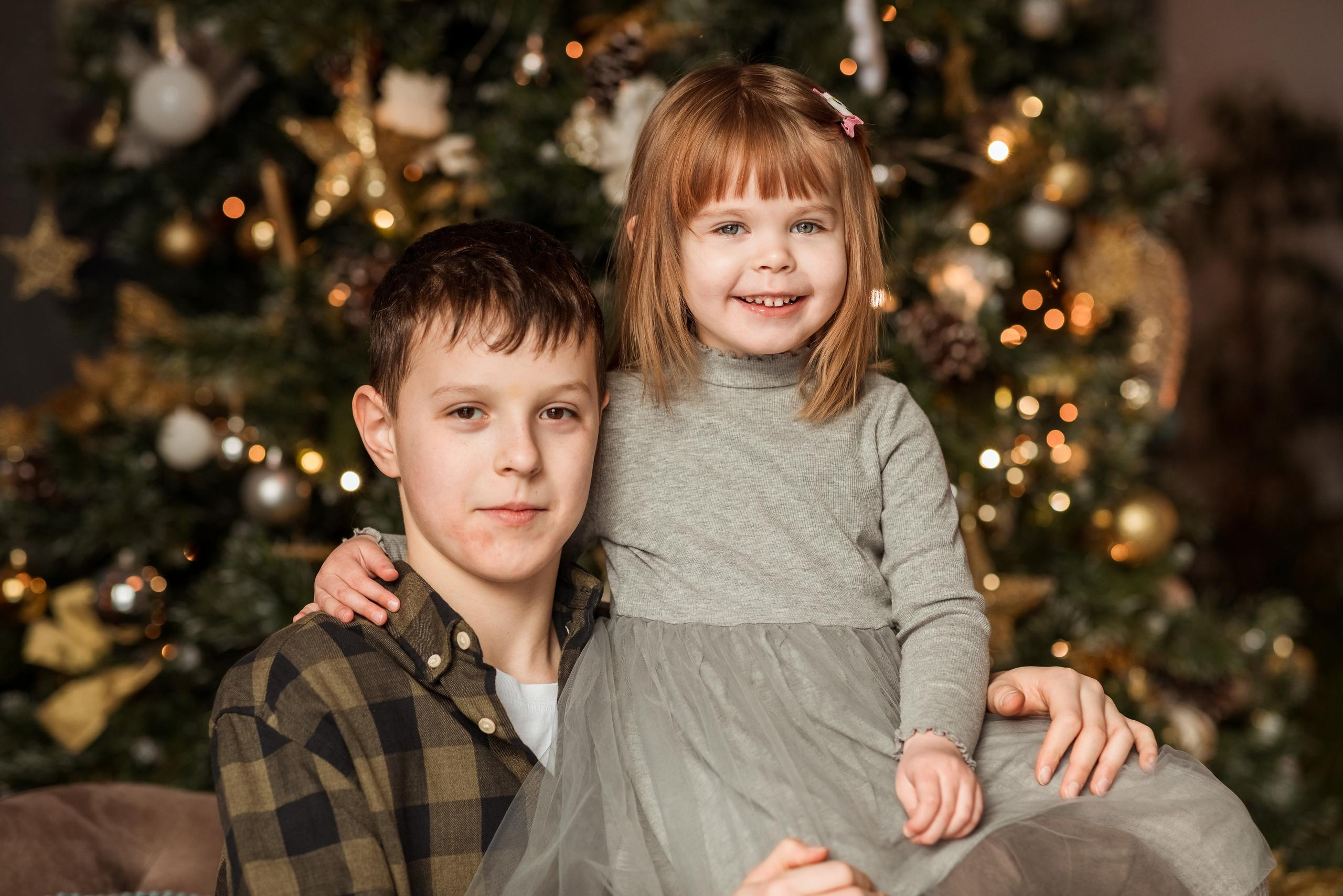 Новогодняя съемка для Светланы с детьми. Женский семейный фотограф Тула Москва Захарова Анна