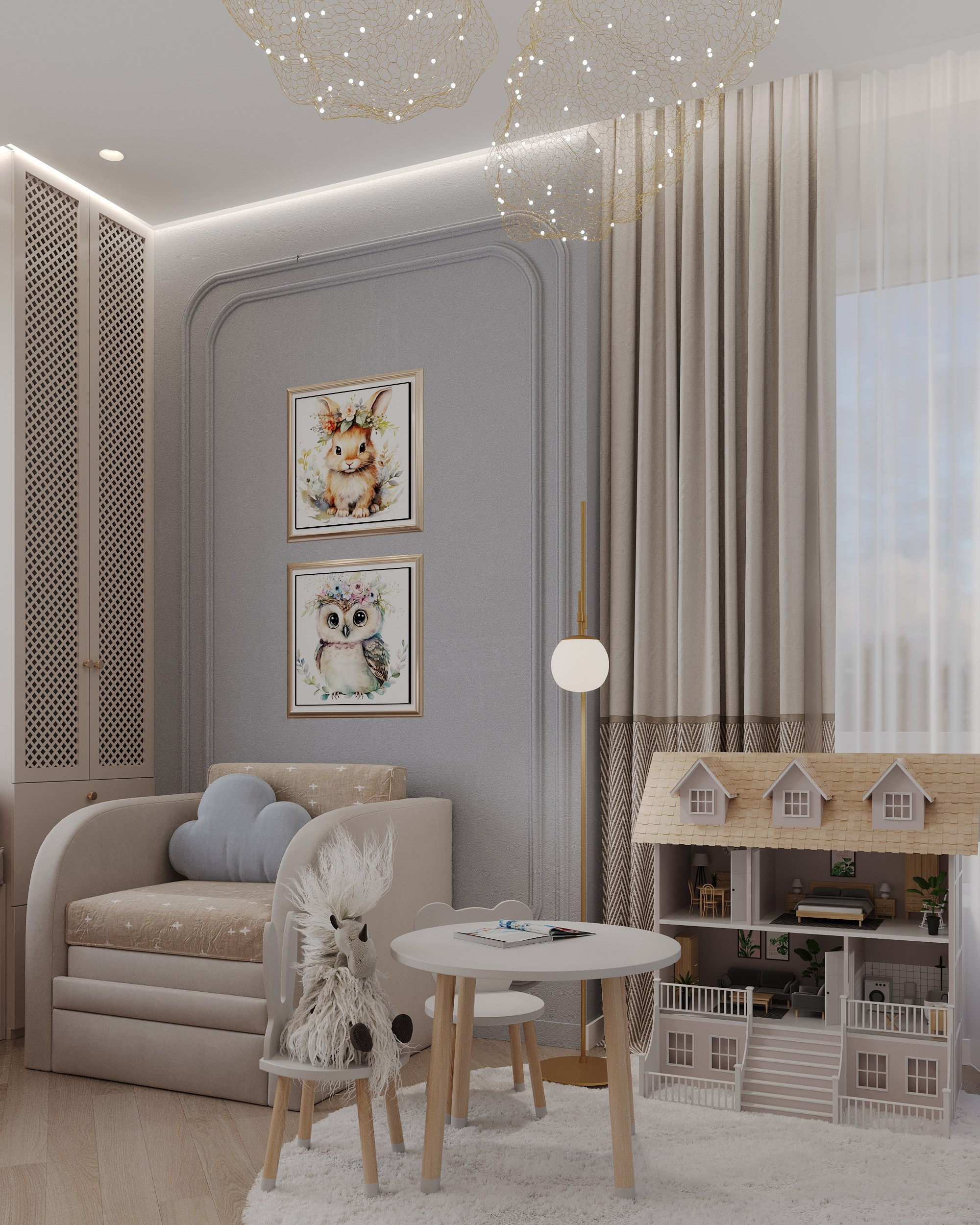 Квартира (санузел+детская комната). Королёва Анастасия | 3D визуализатор