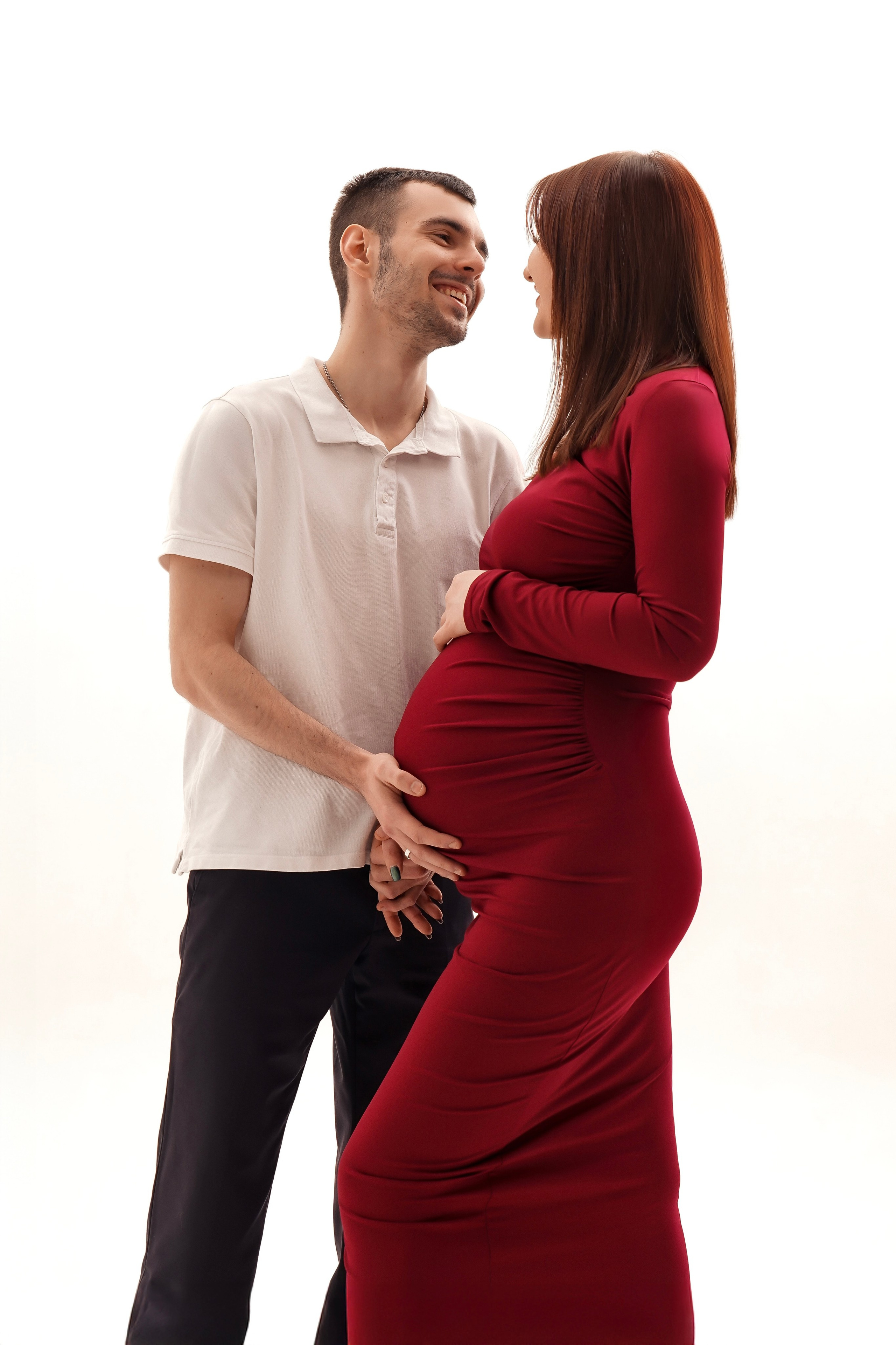 Съемка беременности на циклораме. Диана и Вадим. Анна, фотограф Москва, Зеленоград