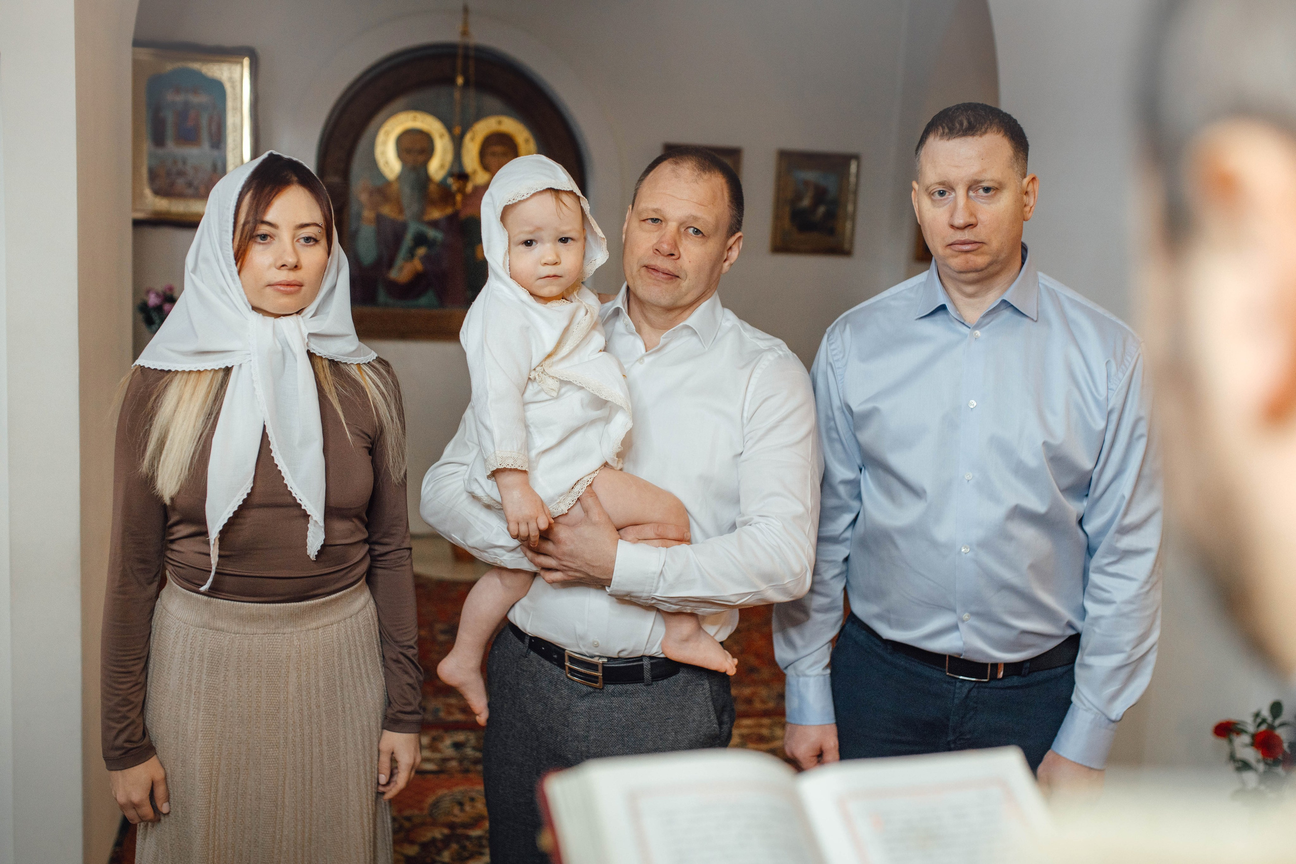 Таинство крещения Льва, храм Вознесения Господня, Ждановичи, февраль 2025