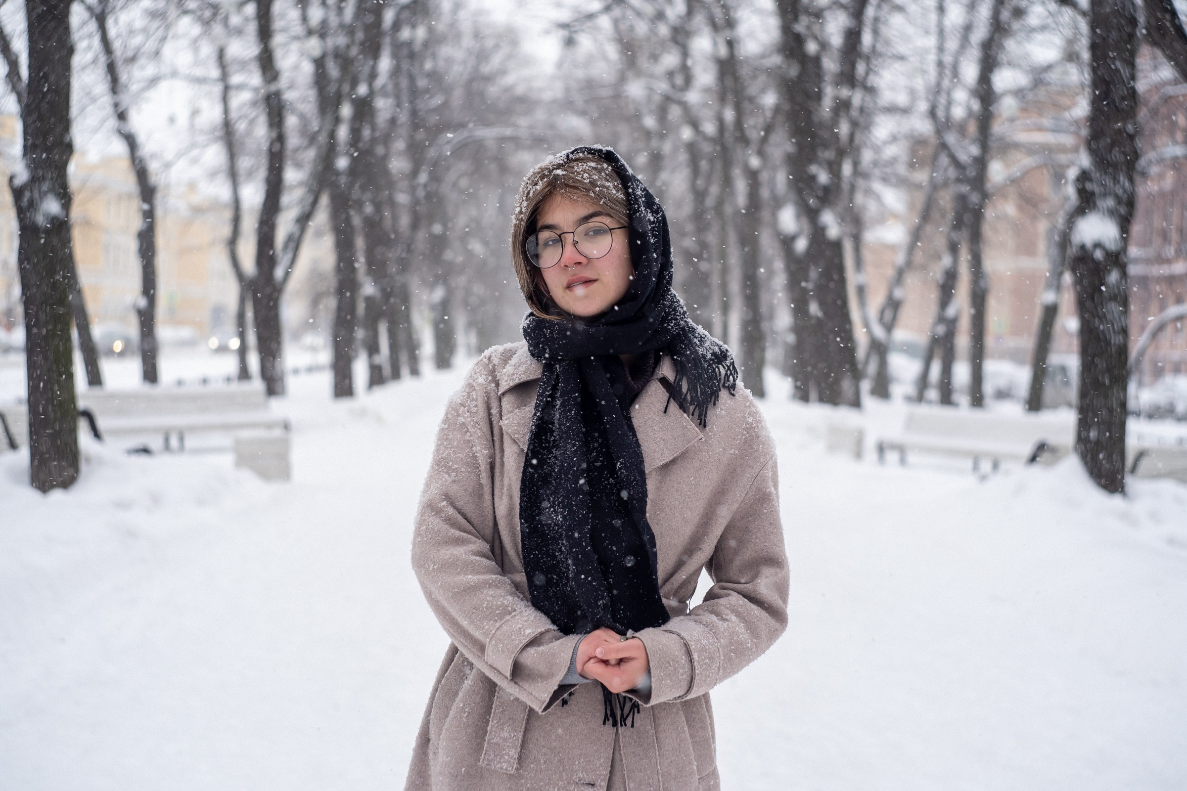 Фрося. Снегопад. Портретный фотограф в Санкт-Петербурге Александр Быстрицкий