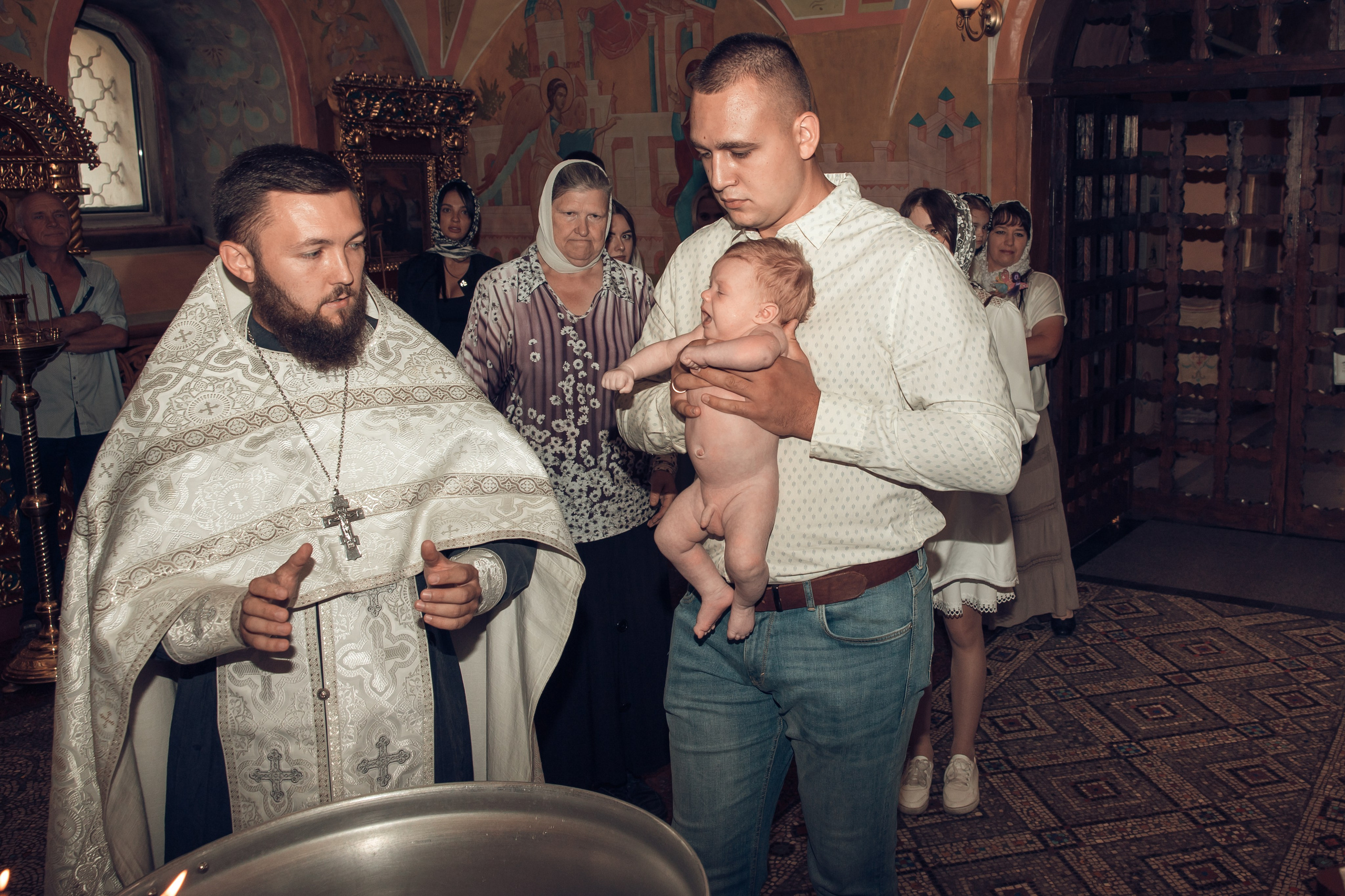 Таинство Крещения Матвея. Спасо-Преображенский храм (Спаса на Яру). Семейный фотограф в Рязани и Рязанской области