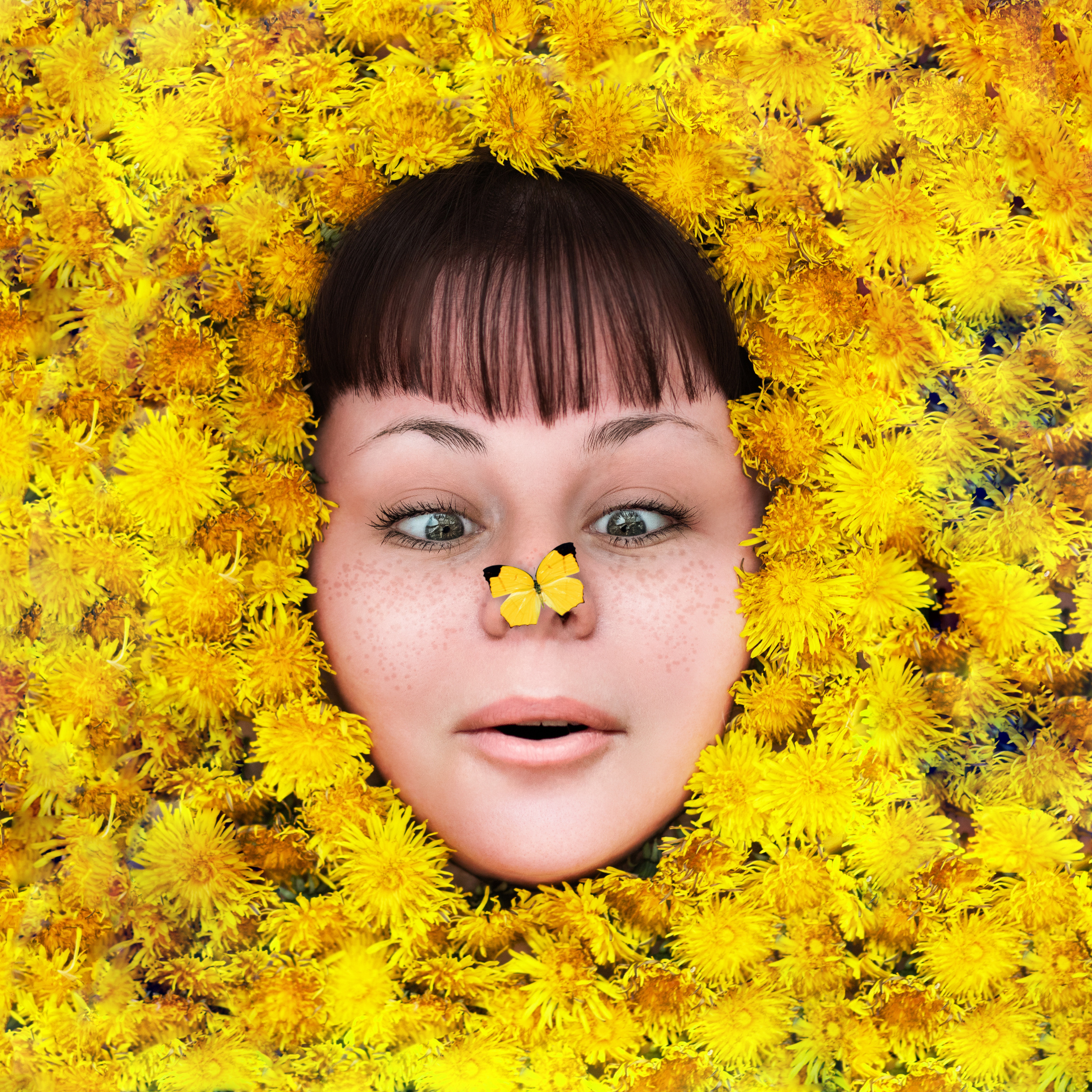 Девушка в одуванчиках модная фотография во Владивостоке