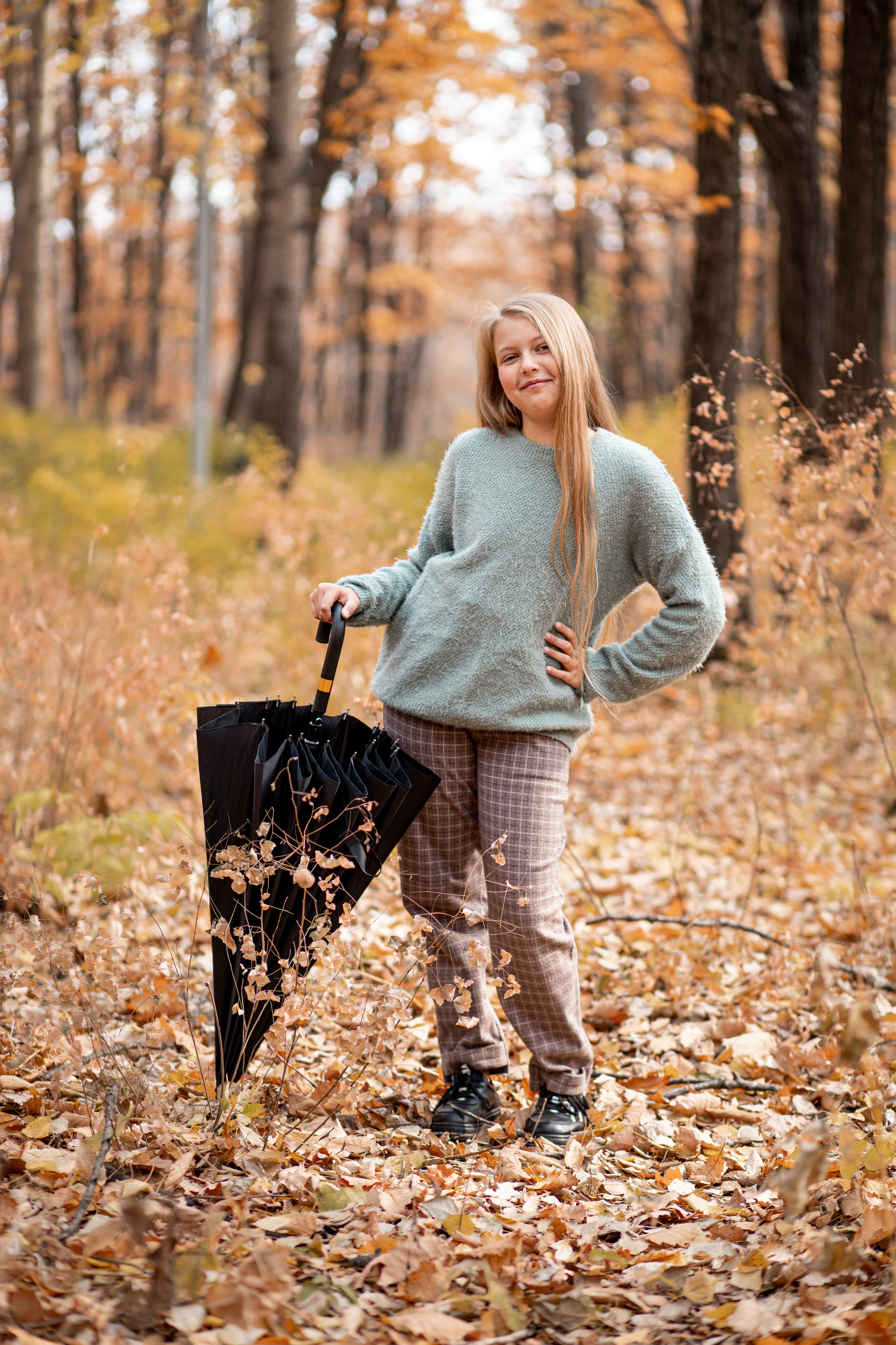 Девочка с распущенным зонтом. Фотосессия во Уссурийске