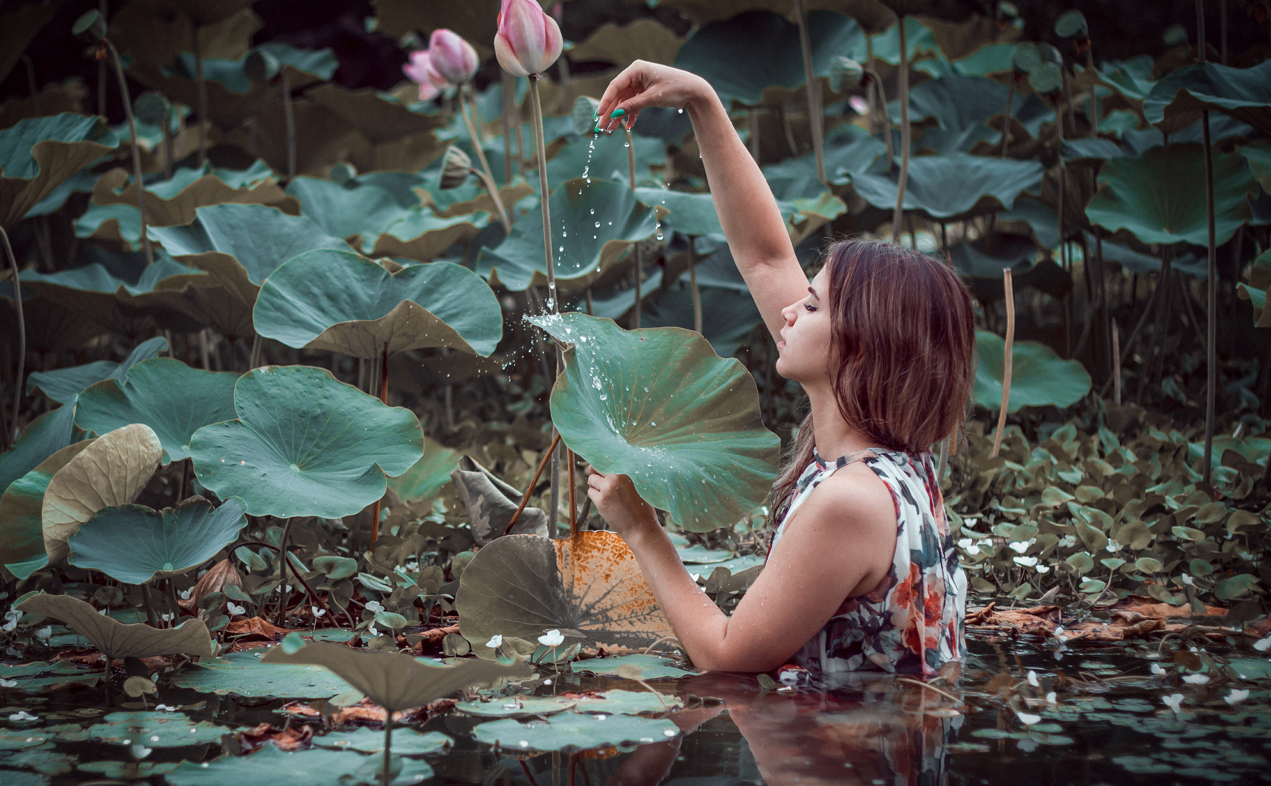 Девушка в лотосах. Фотосессия фотограф Иван Тарасов