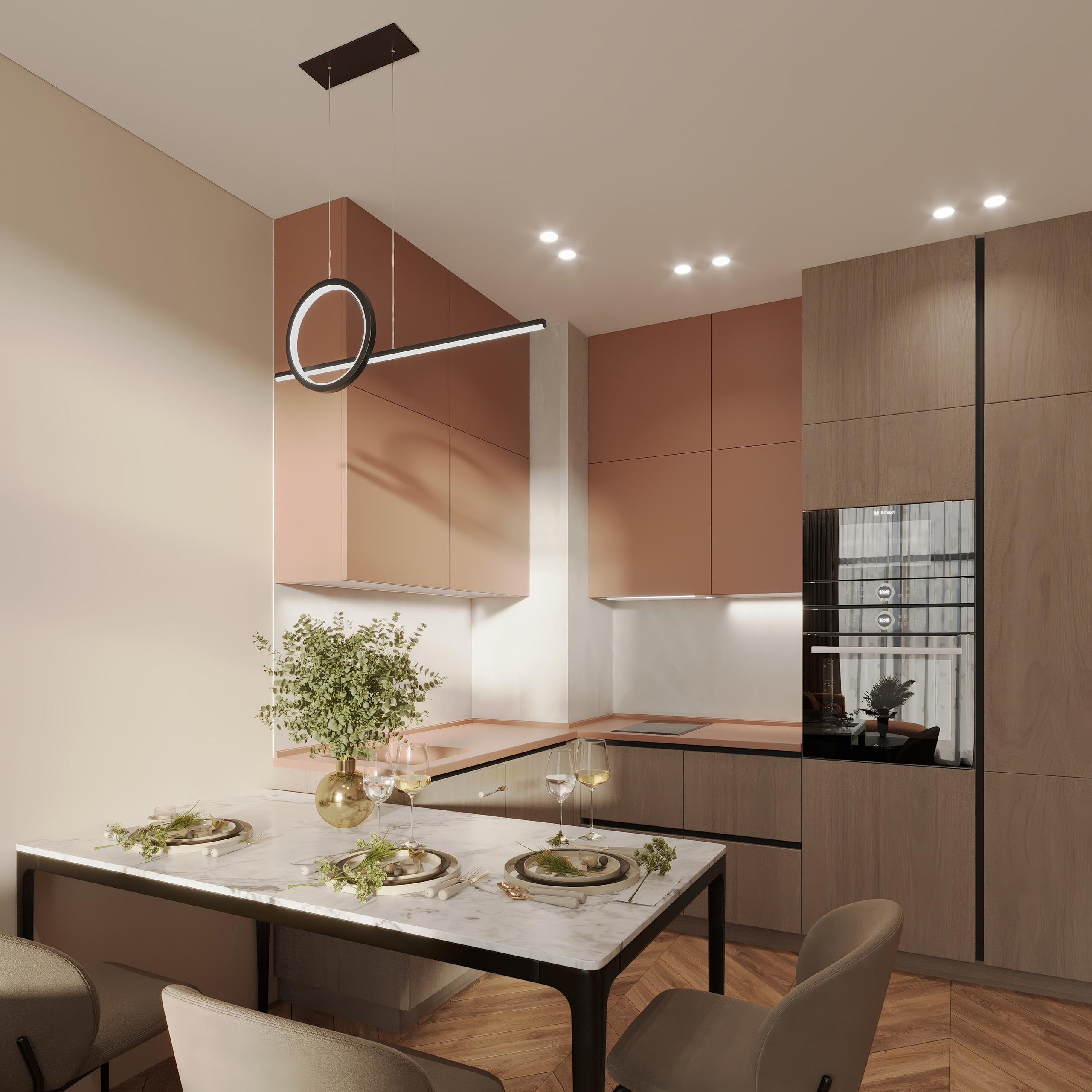 Studio Apartment — Warm and Modern Interior Design. 3D INTERIOR AND ARCHITECTURE VISUALIZATION