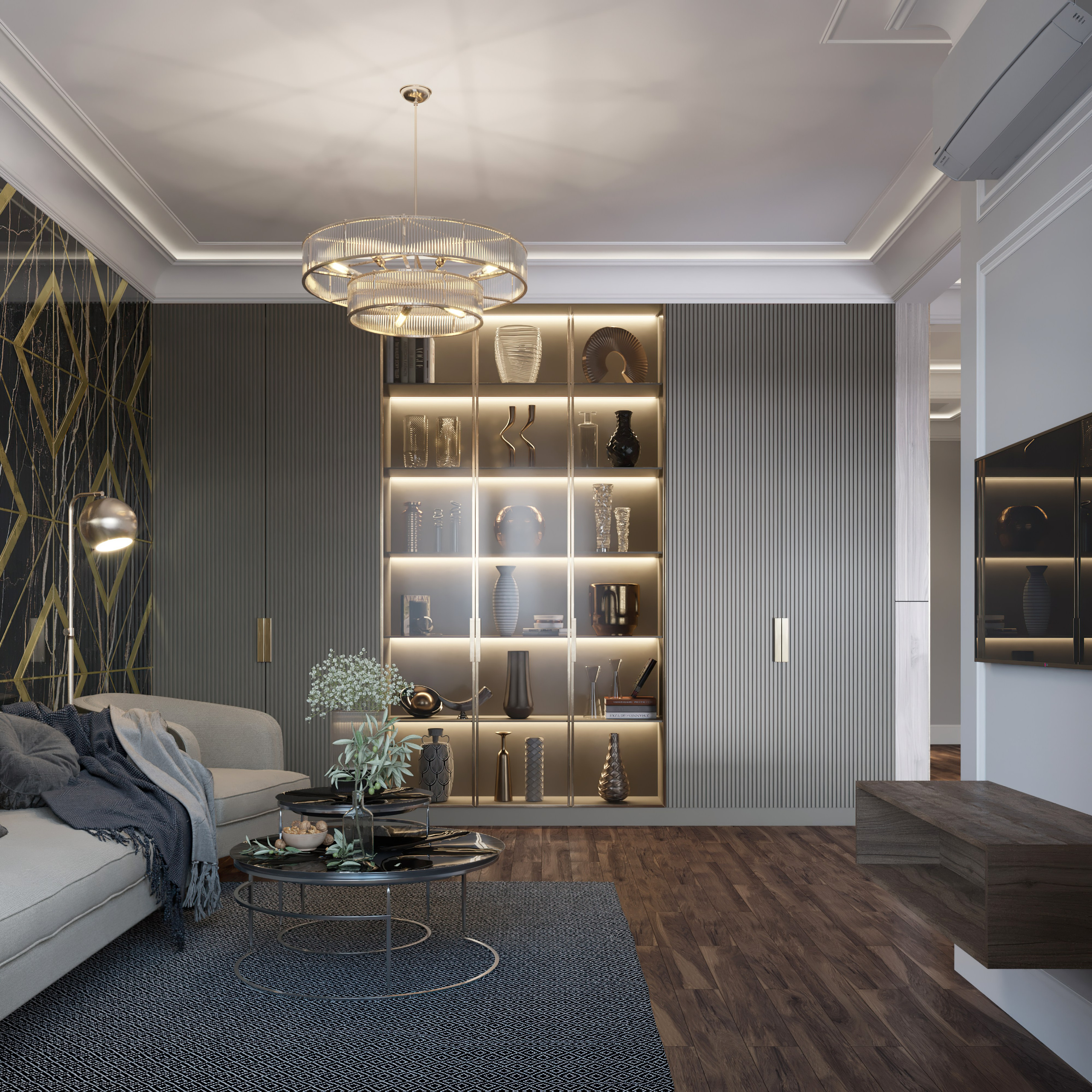 Coastal Cottage — Interior in Modern Classic Style. 3D INTERIOR AND ARCHITECTURE VISUALIZATION