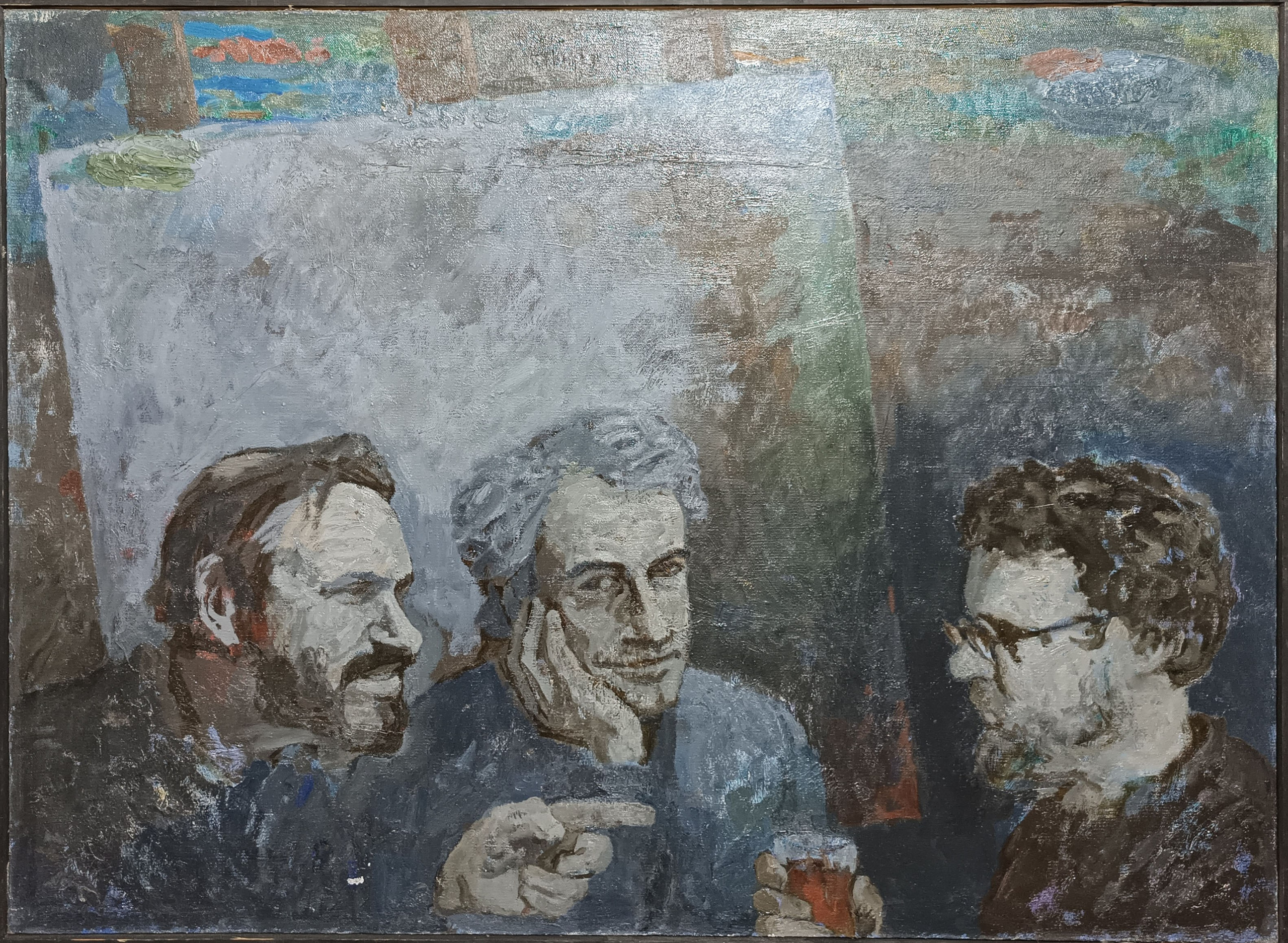 «Руальд, Леня и я. (Беседа)» 1983 год. Художник Величко Вадим Семёнович