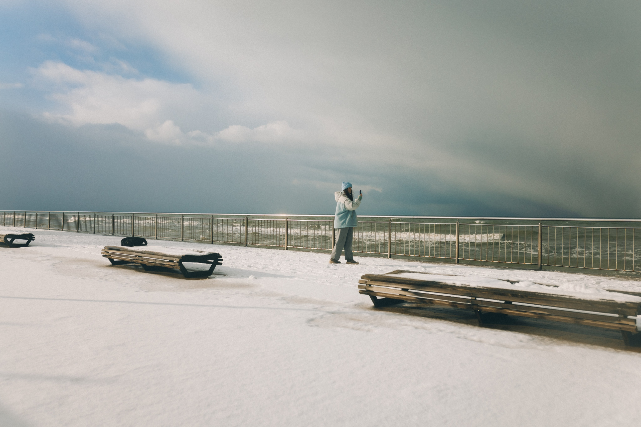 Маша и зима на Балтике. Фотограф Зеленоградск Красильникова Елена