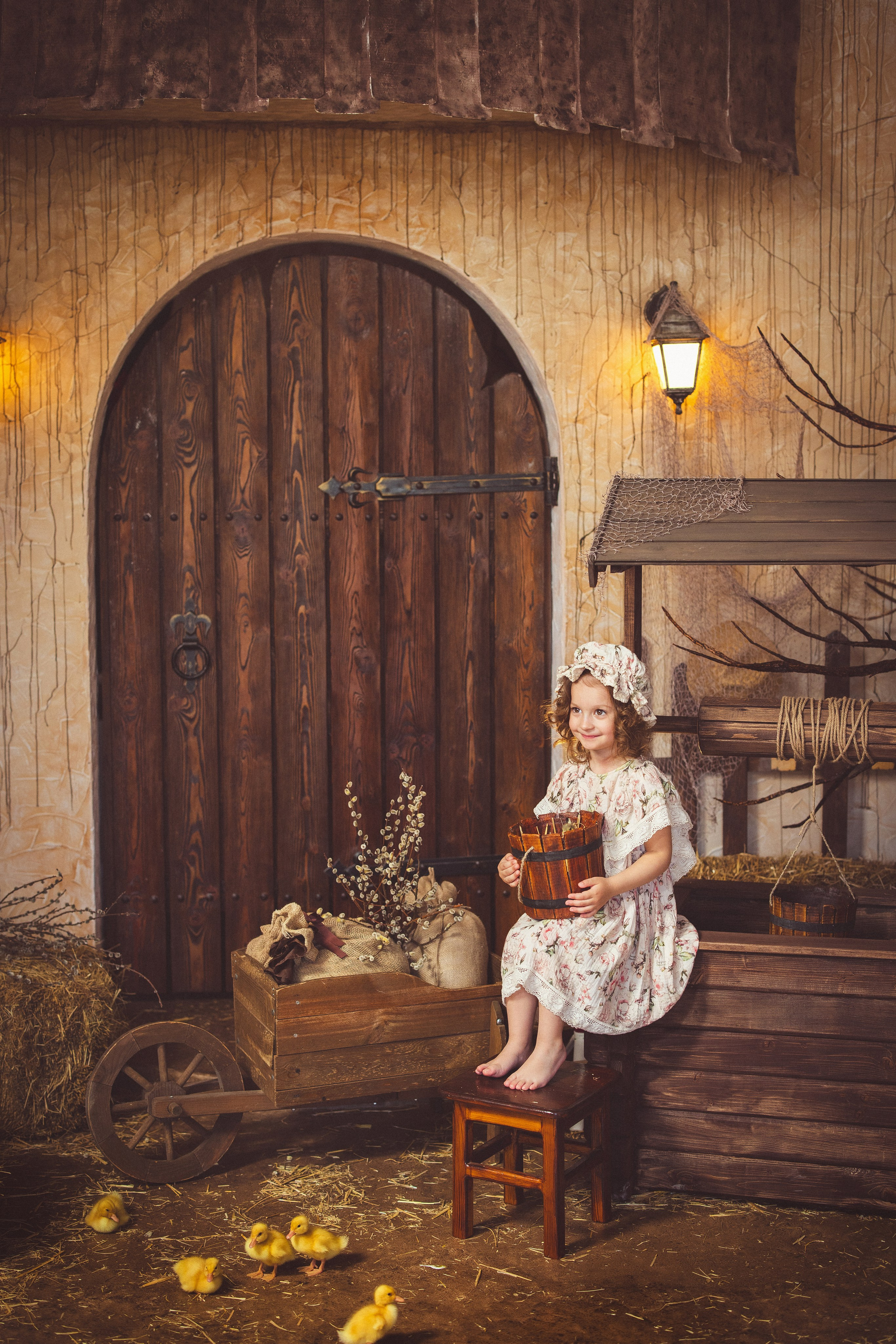 Пасхальный фотопроект с козочкой и утятами, в фотостудии «Эль» 2024 г. Семейный и детский фотограф в Краснодаре Анна Трашкова