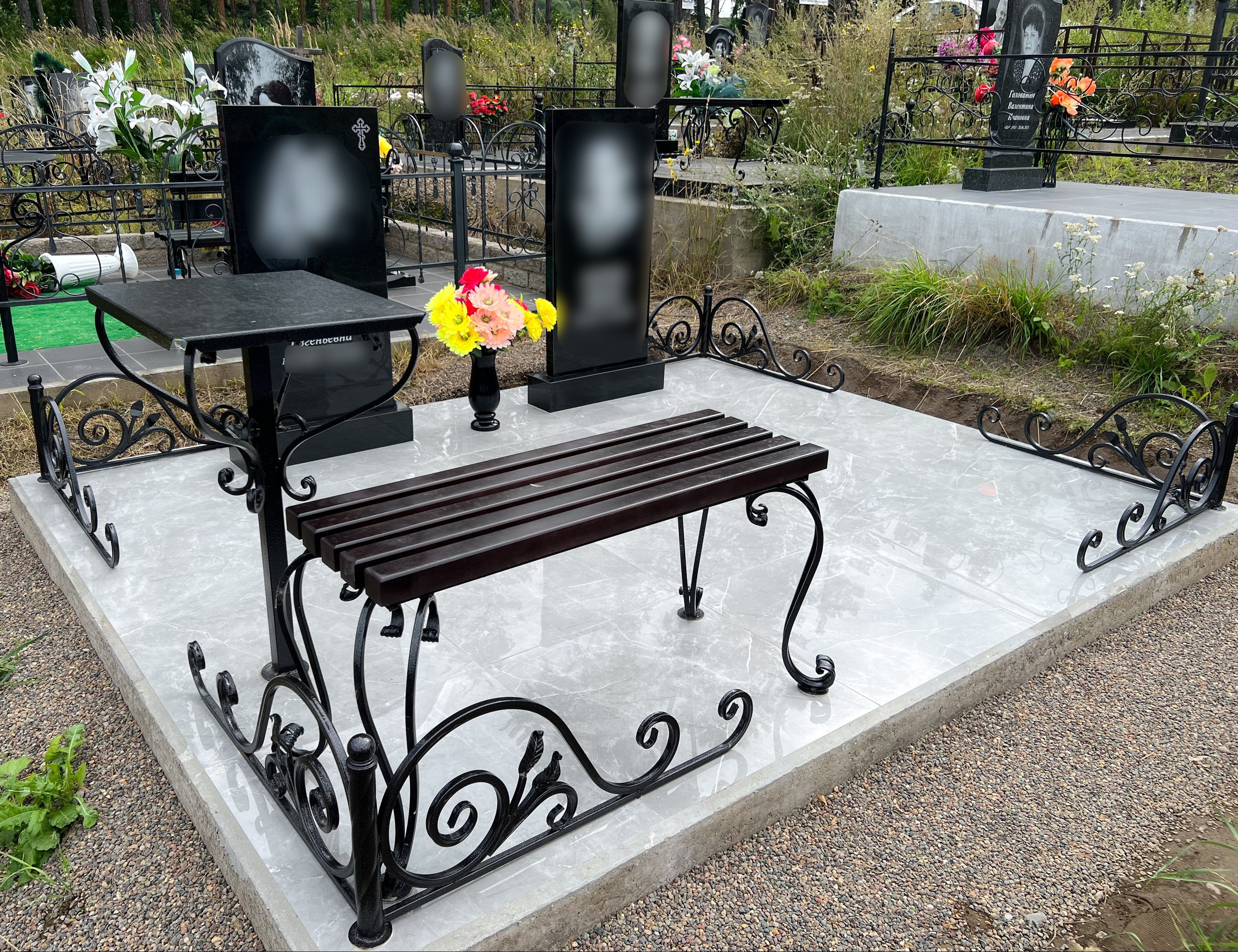 Благоустройство (наши работы). ГРАНИТ26 Ритуальные услуги Железногорск. Благоустройство могил, продажа памятников