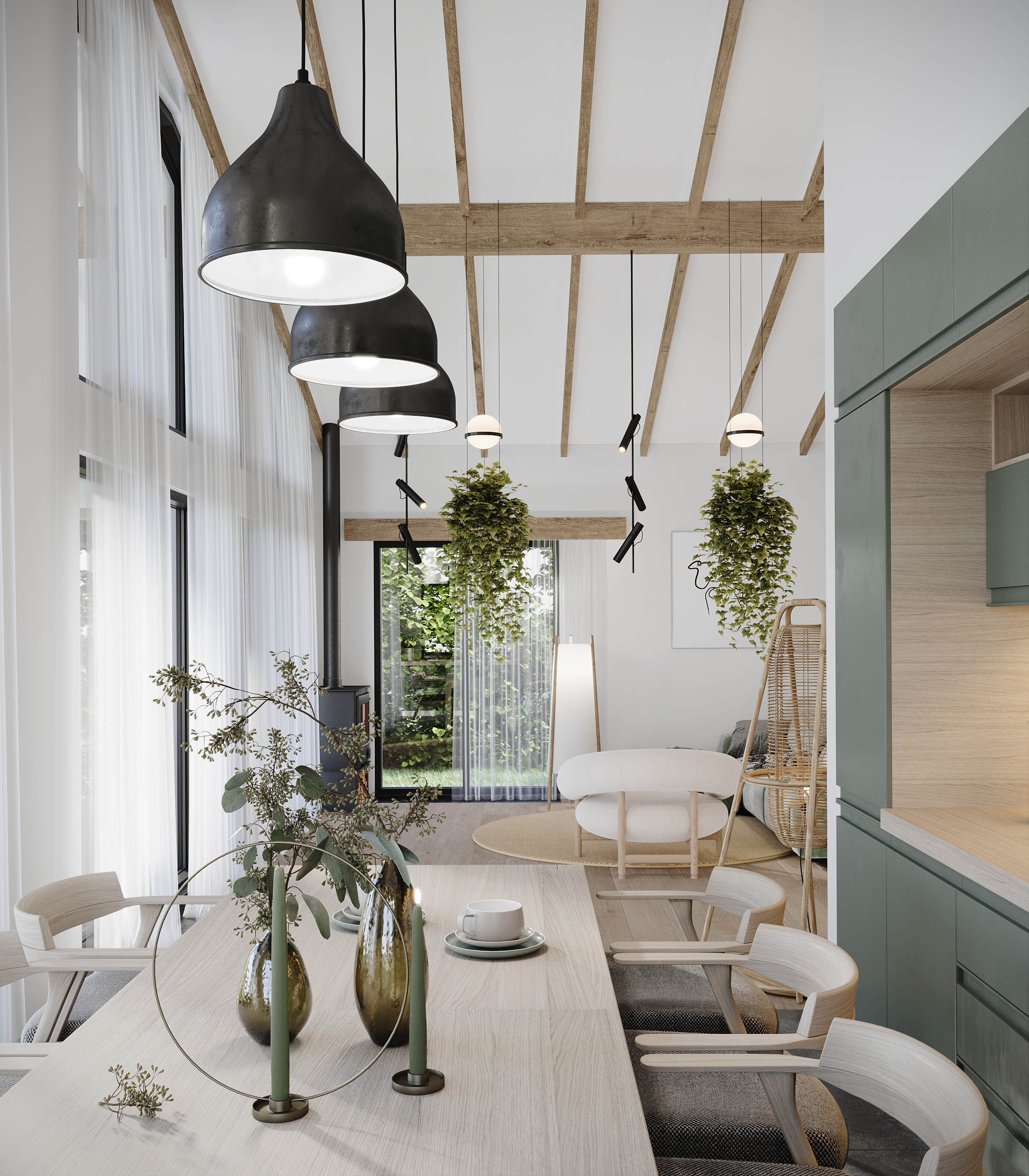 Интерьер загородного дома. Студия 3d визуализации Arcviz