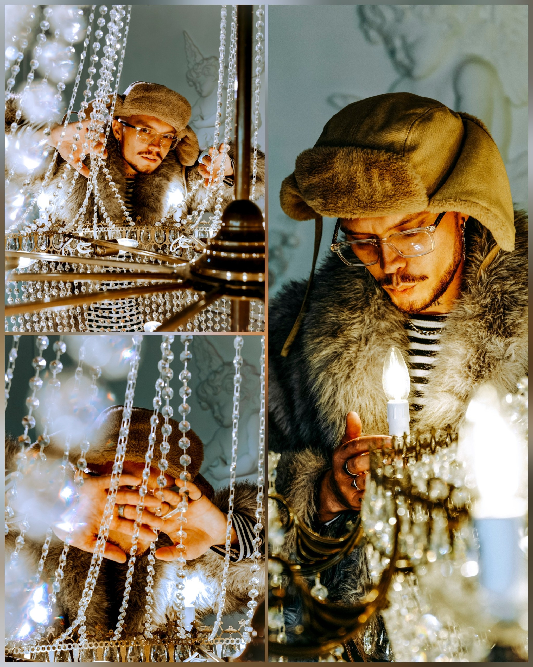 мужская фотосессия с цветным светом