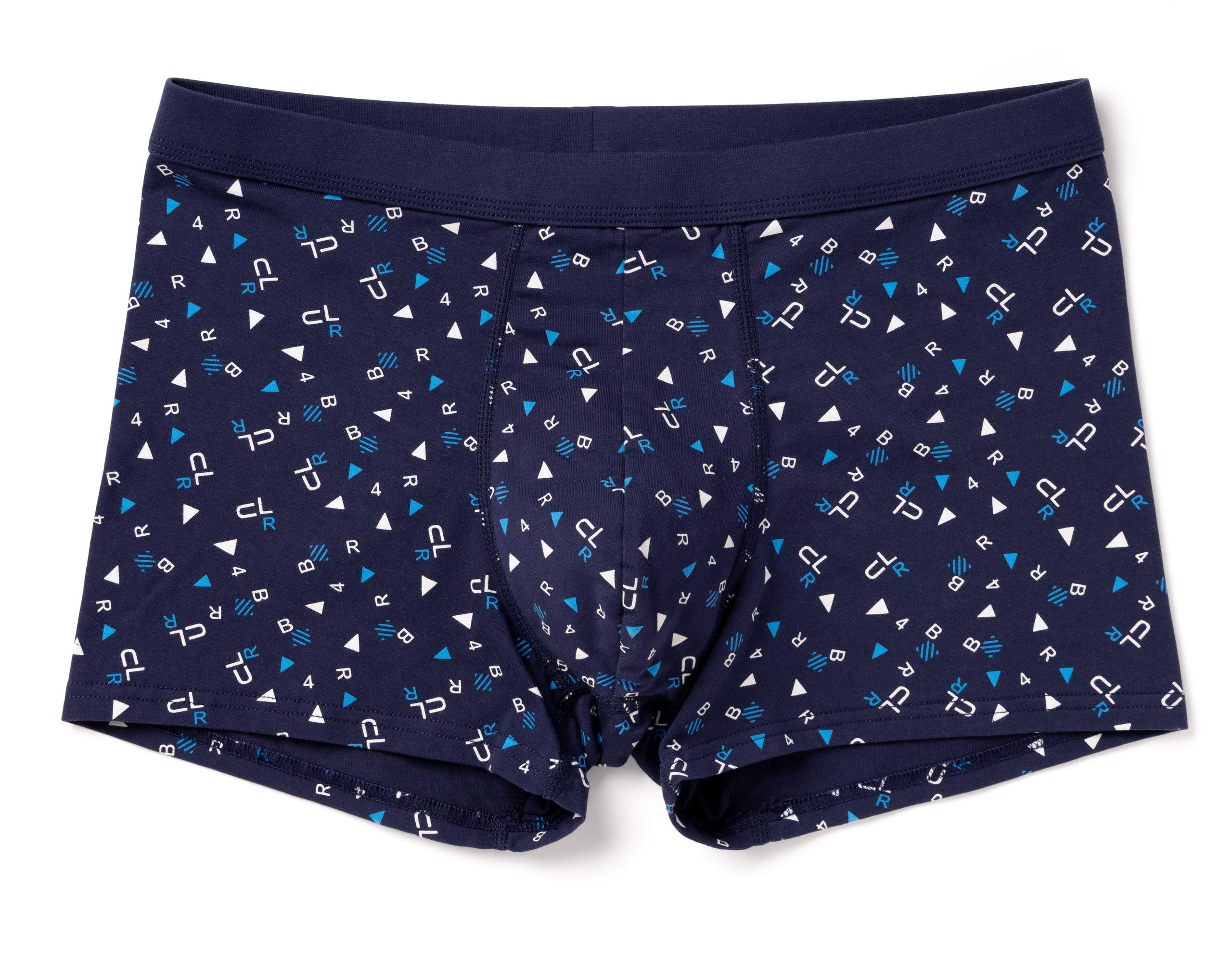 Синие трусы-боксеры крупным планом на белом | Фото для каталога