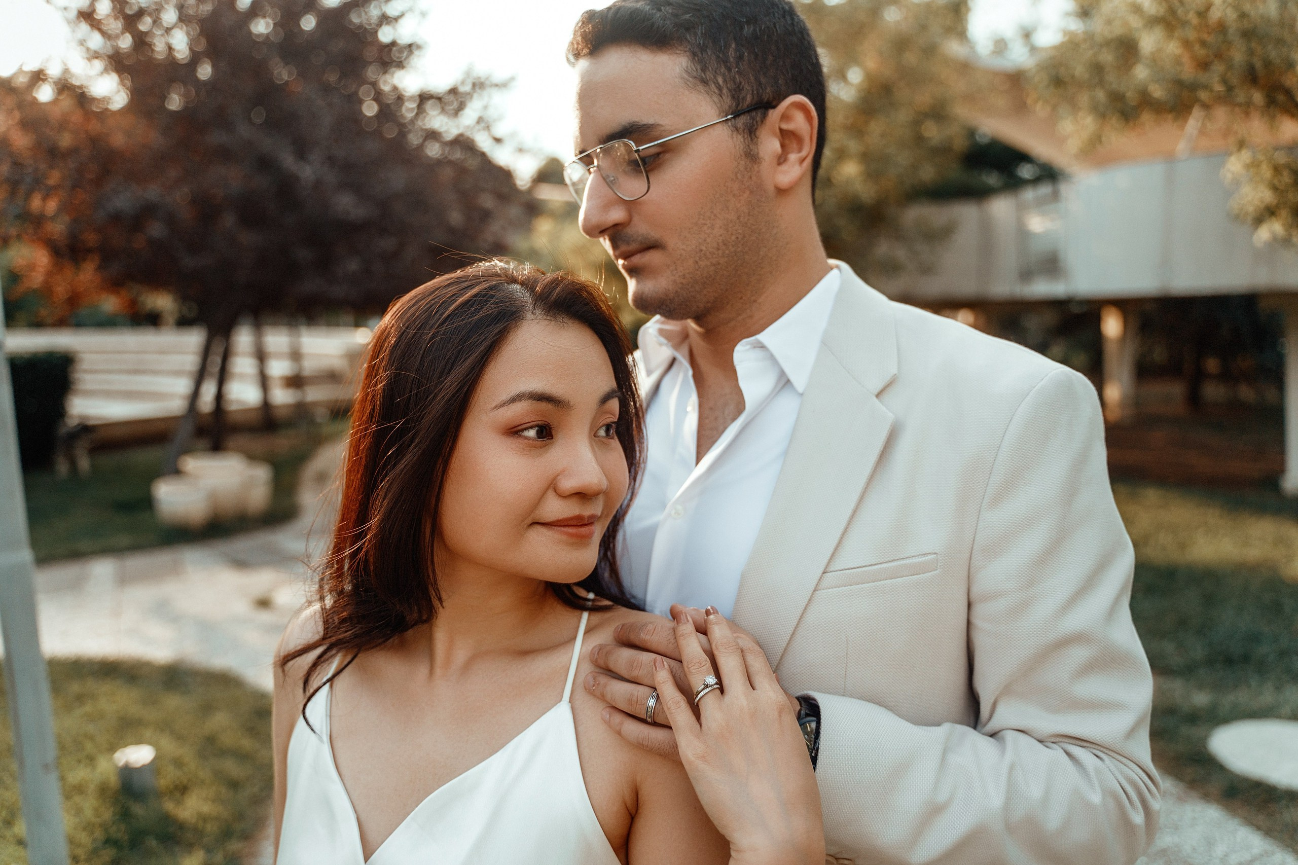 Alaeddine & Matika on the Peace Bridge in Tbilisi. Photographer Sergey Otkrytyi in Batumi & Tbilisi