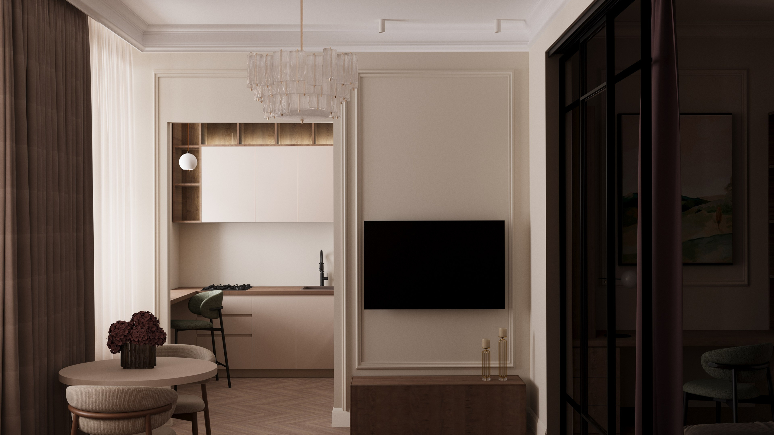 Уютная квартира для молодой девушки. Дизайн интерьера в СПб