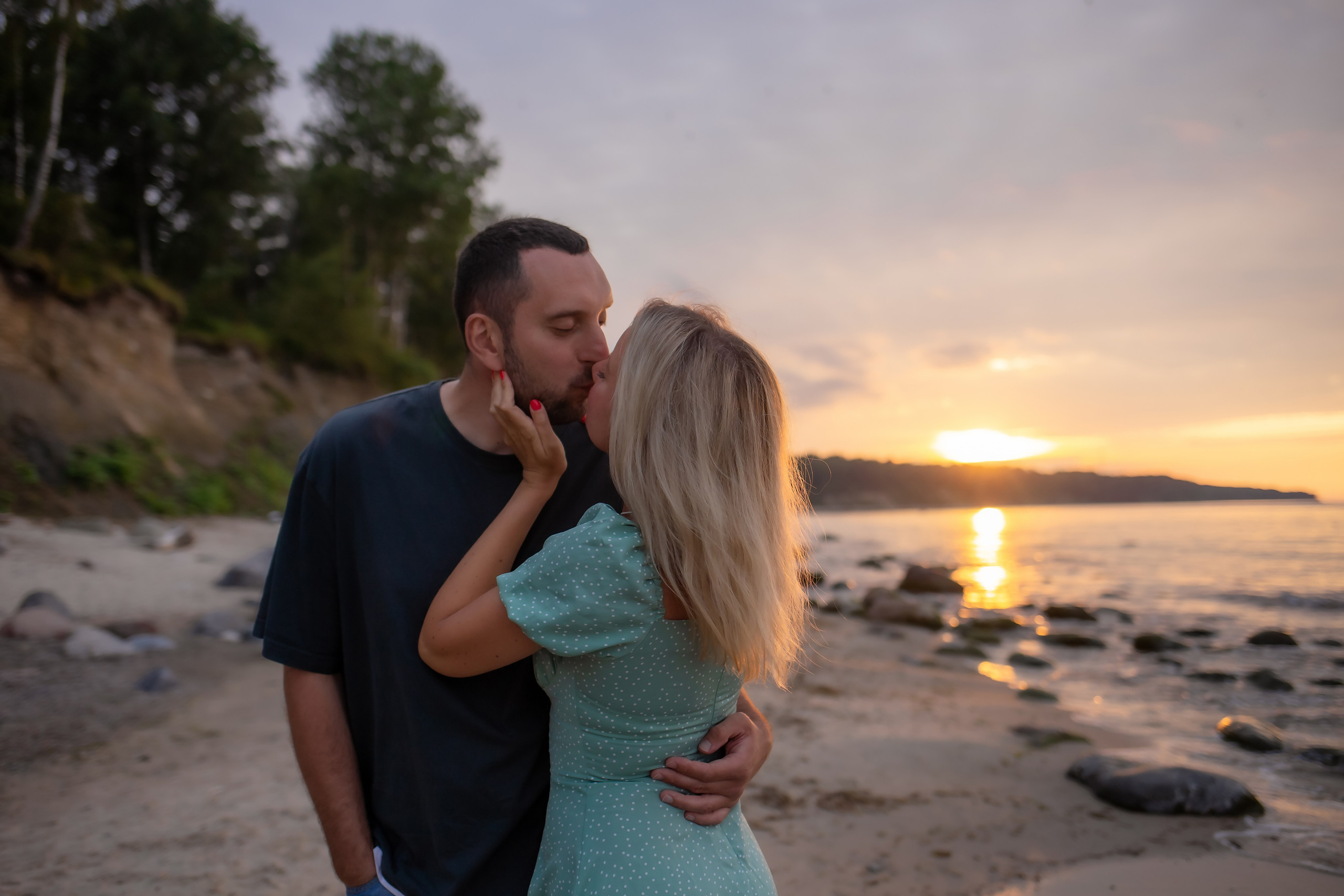 Есеня, Леня и Аня. Закат в Куликово. Фотограф в Калининграде Решетникова Алина