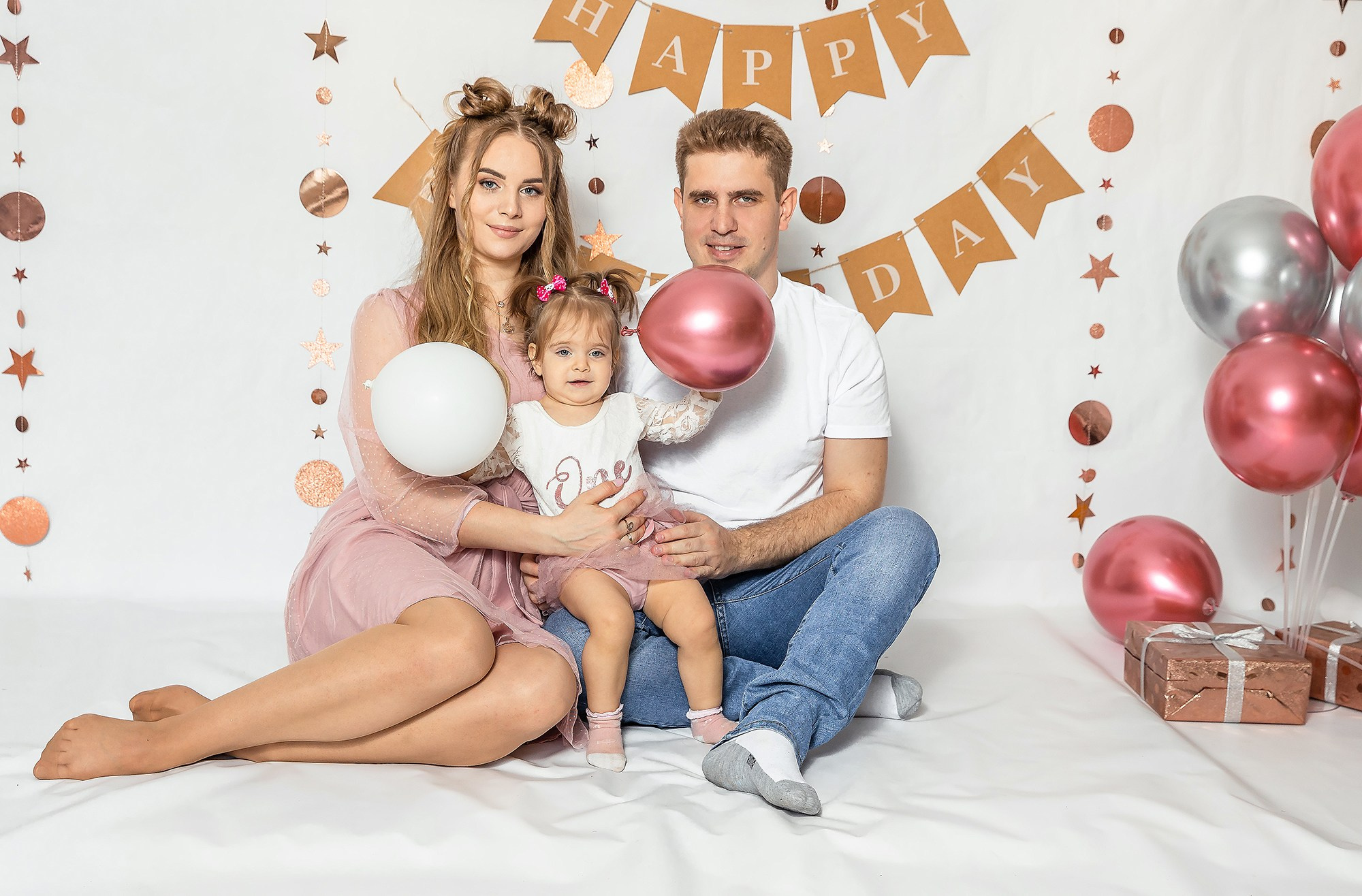 День рождения в розовом цвете. Детский семейный фотограф в г. Находка Ольга Коваленко, фотостудия Memories