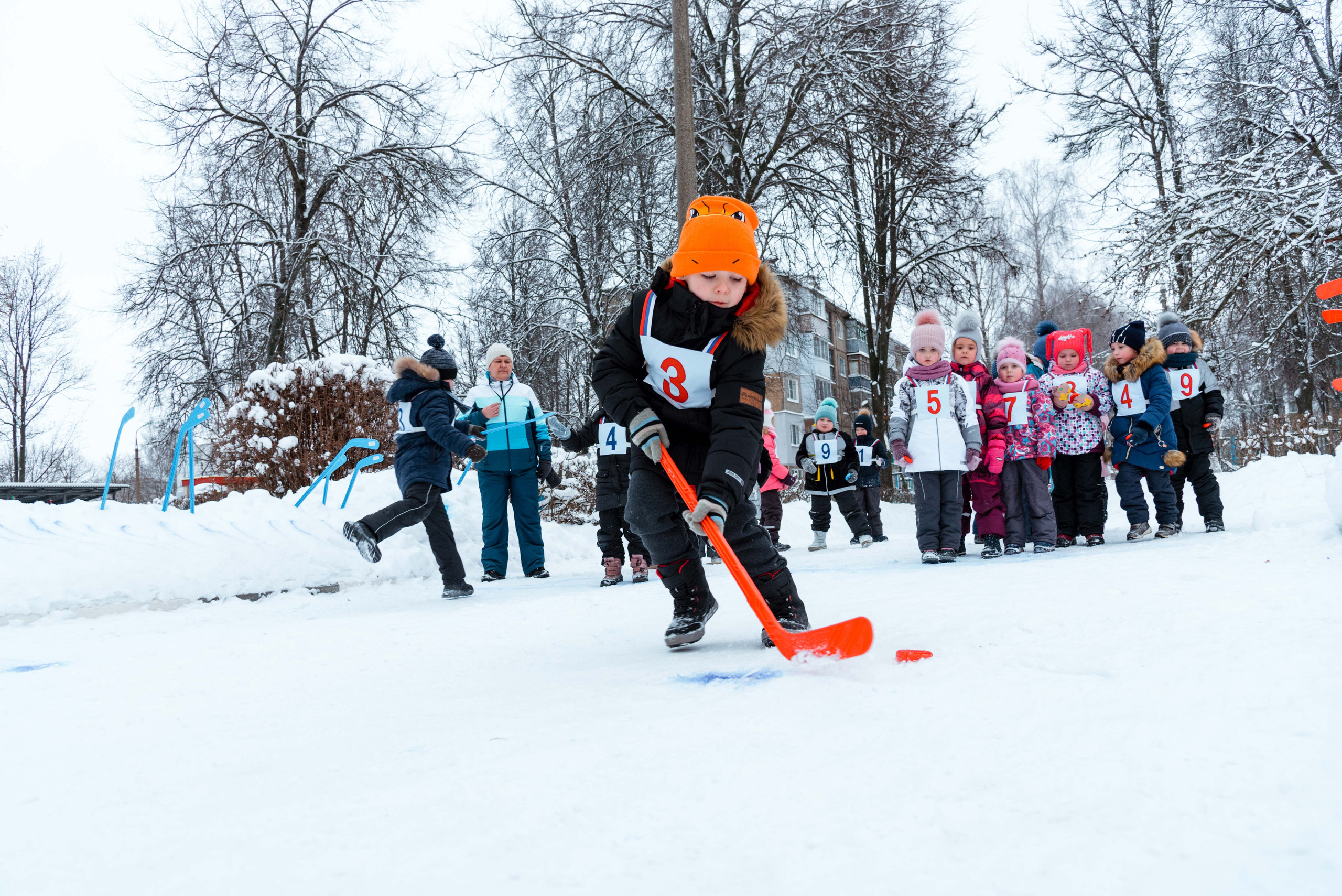 Зимняя фотосессия в детском саду для фотоальбома в Туле. Выпускной альбом