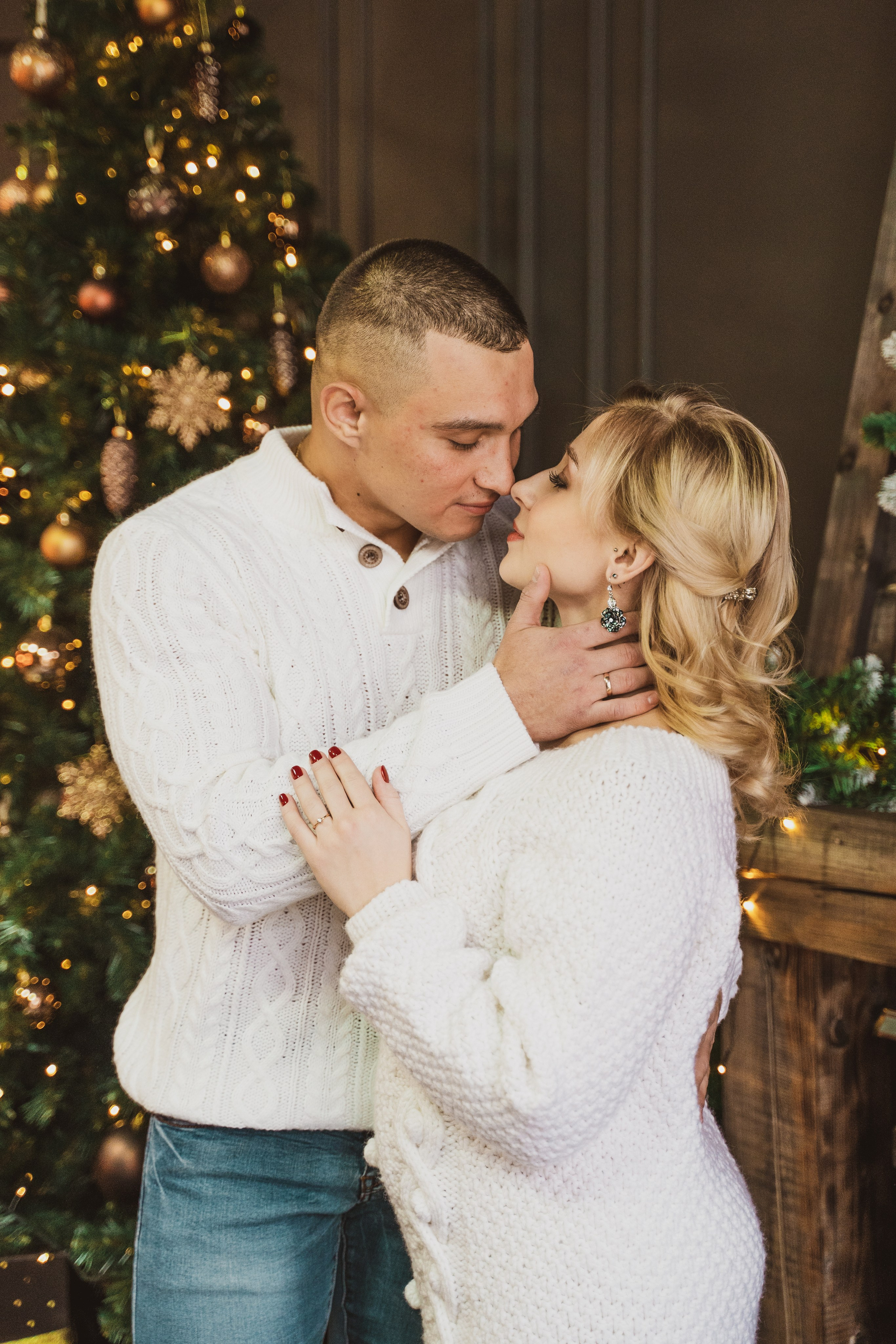 Новогодняя фотосессия беременности в студии. Анна и Кирилл. Свадебный и репортажный фотограф в Уфе| Осетрова Ольга