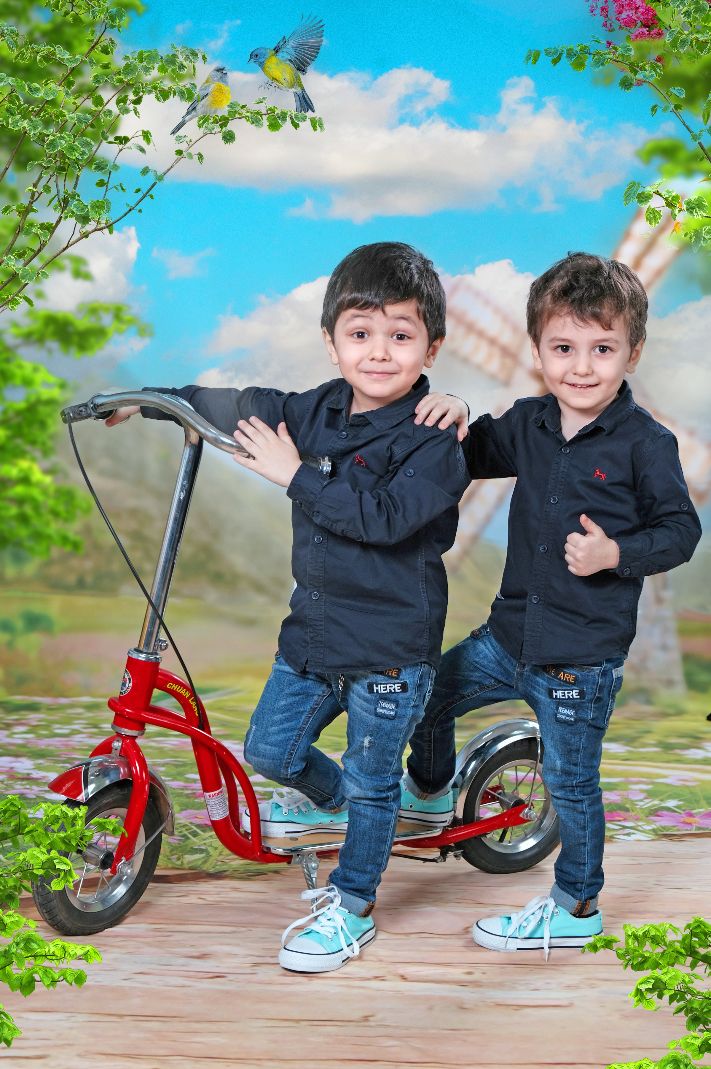 На самокате. ФотоАрт