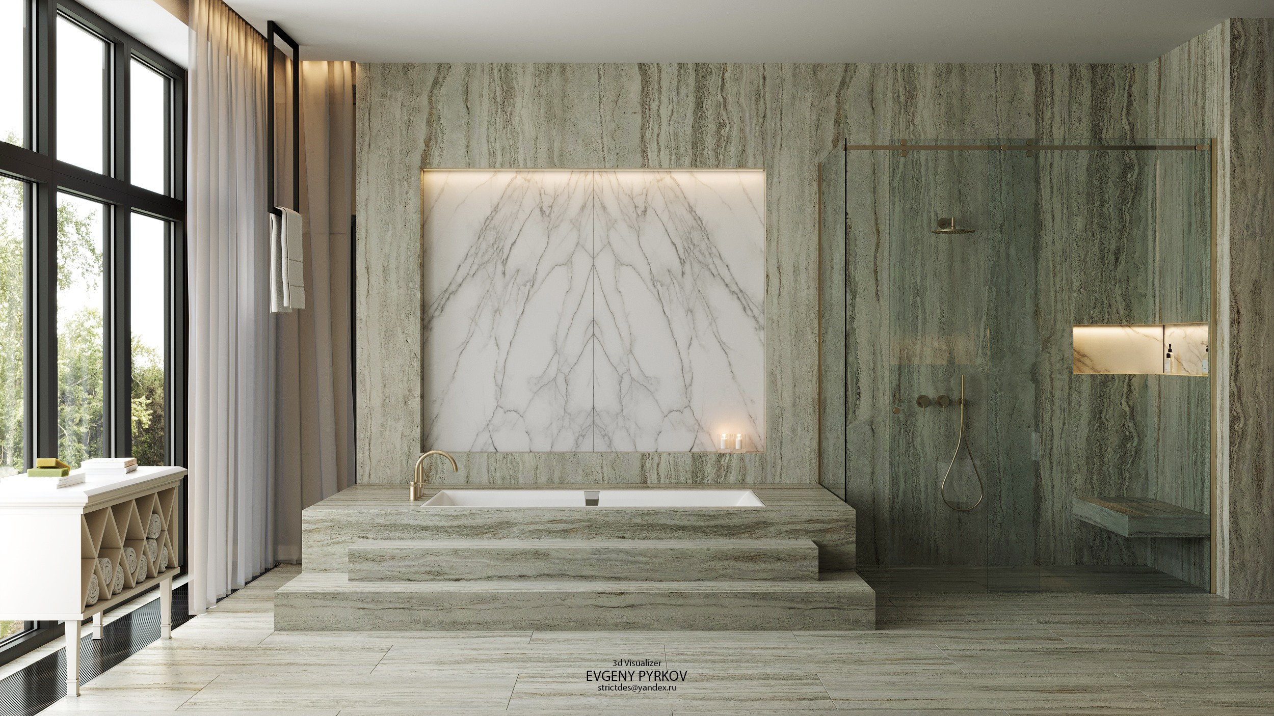 Санузел в частном доме. Клиент: Гильмутдинов Ринат. Евгений Пырков — 3d визуализатор интерьеров и экстерьеров России
