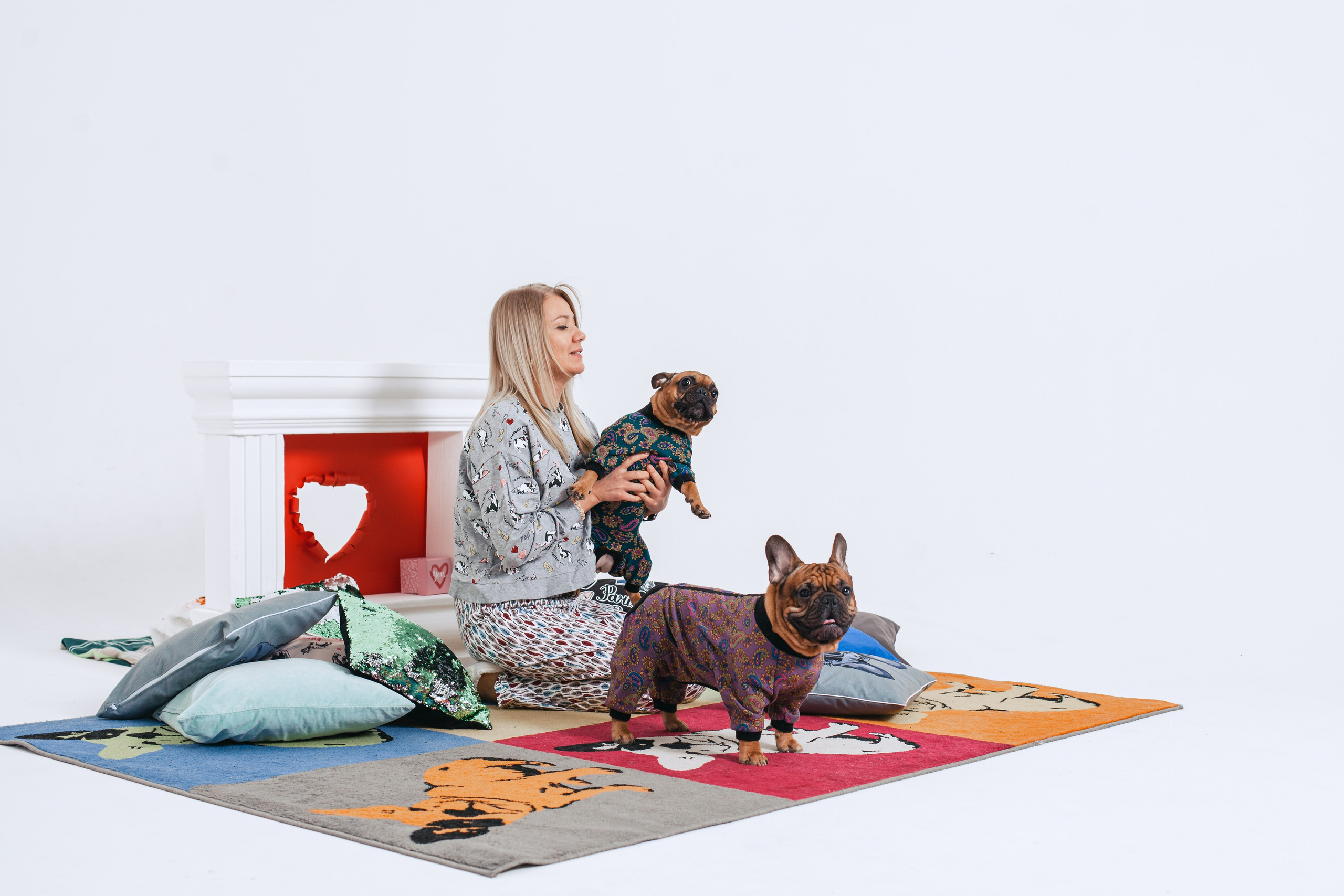 Пижамная вечеринка французских бульдогов и их хозяев. Фотограф-анималист Татьяна Степанова