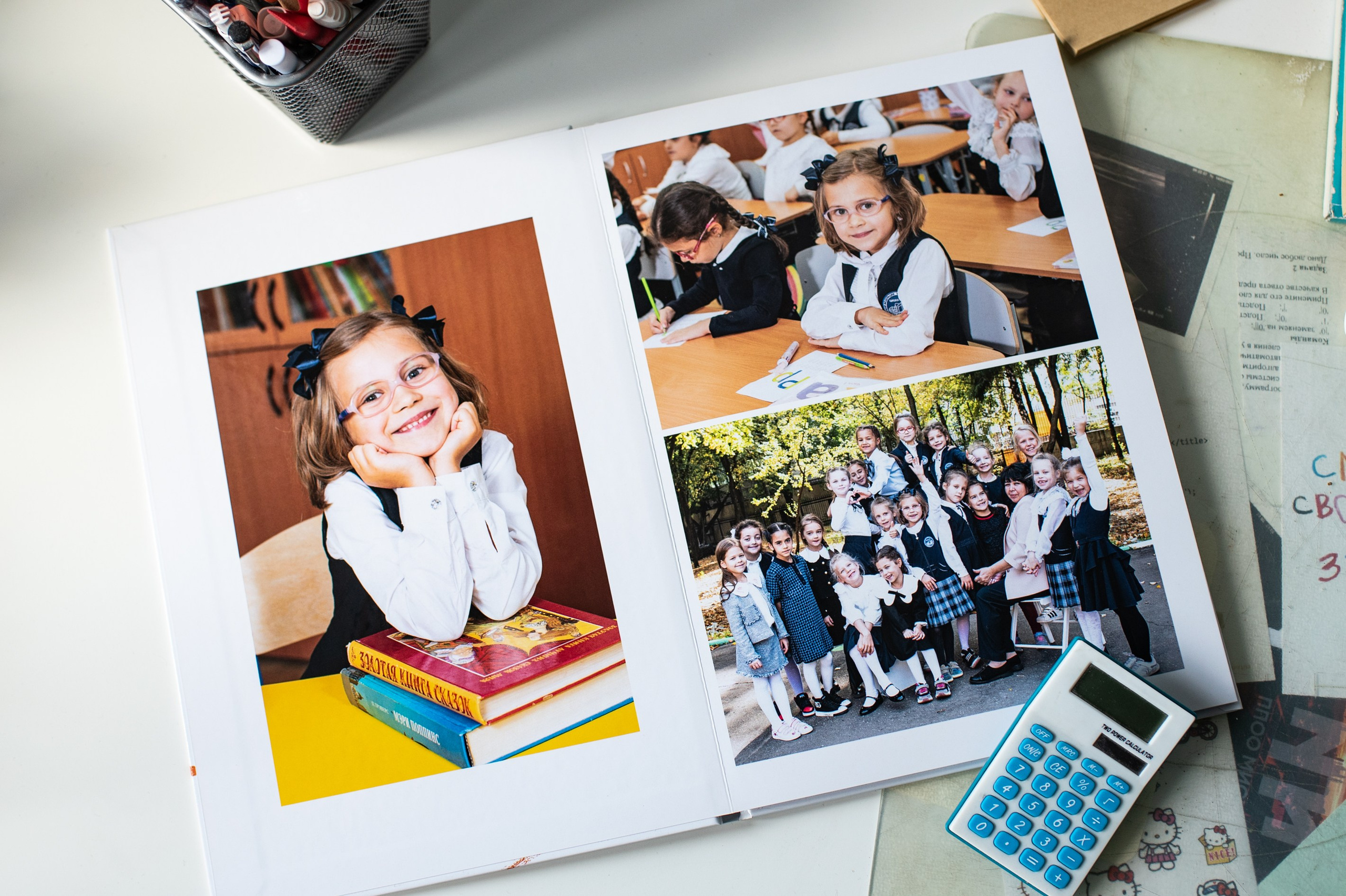 Персональный альбом на 5 разворотов для начальной школы. Семейный фотограф в Москве Анна Коропова
