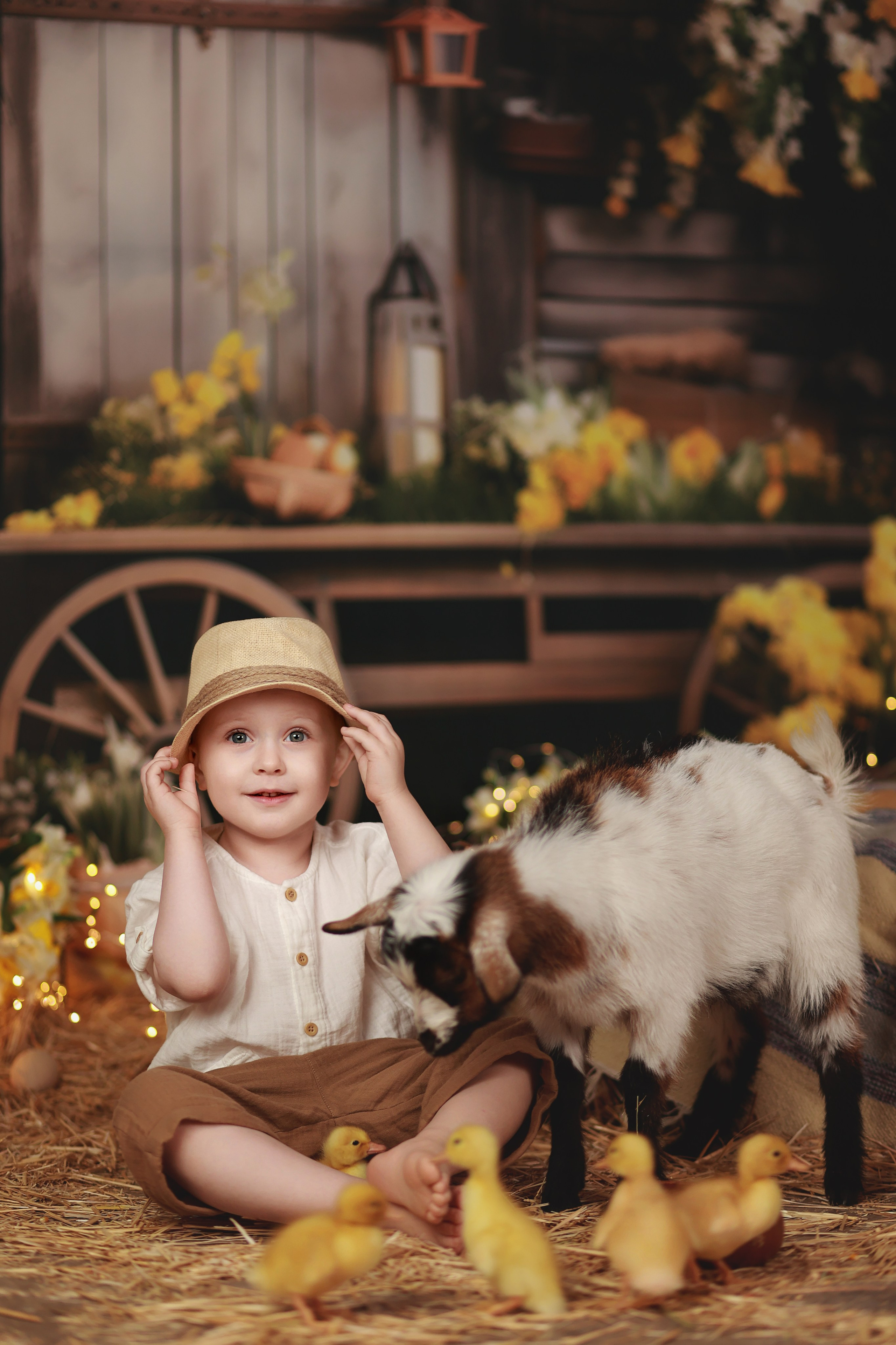 Фотопроект с козочкой и кроликами. Детский семейный фотограф Краснодар