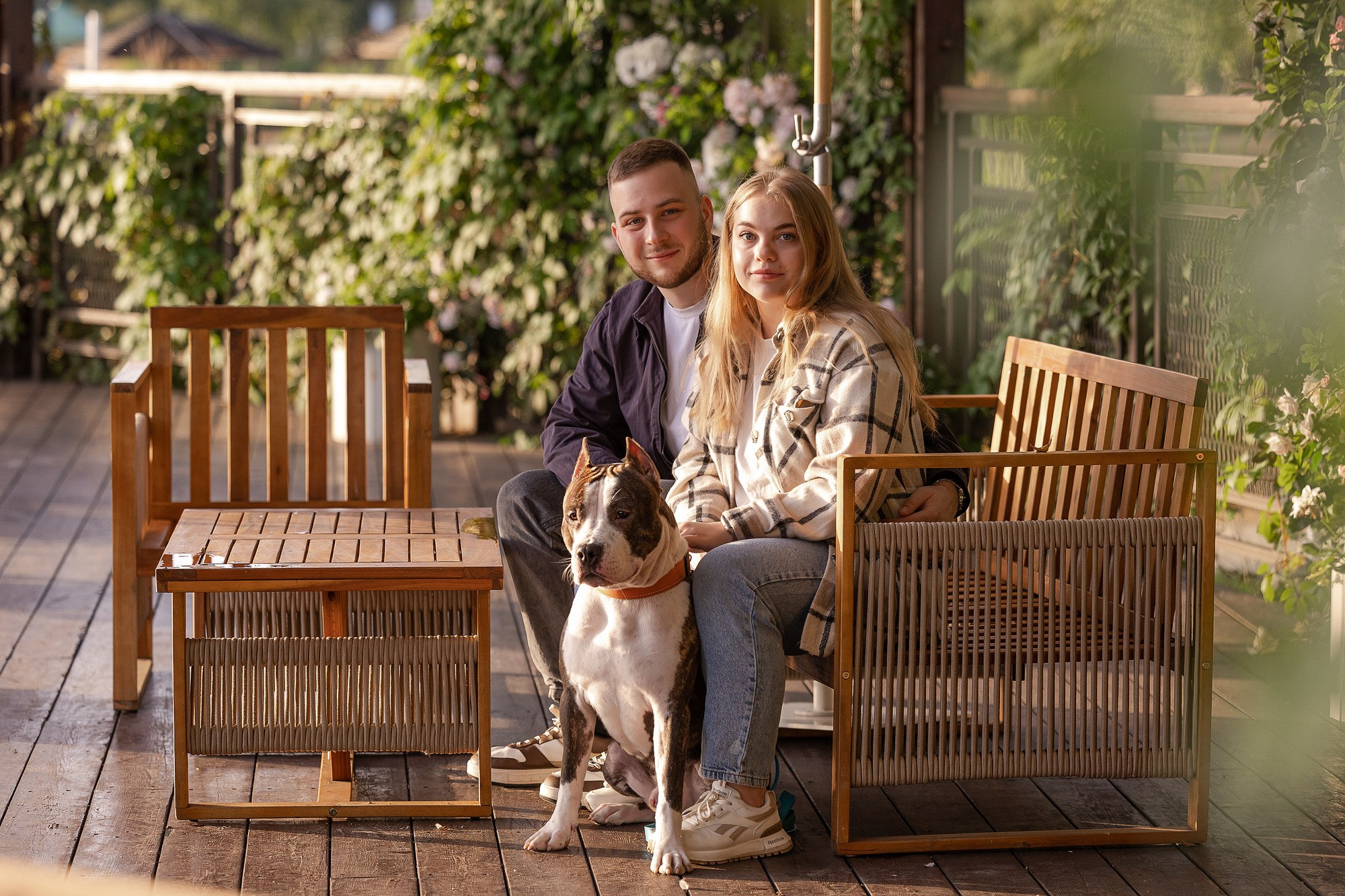 Амстафф Честер и его семья. Фотограф-анималист Natalia Deingel | Фотосъемка собак в Москве