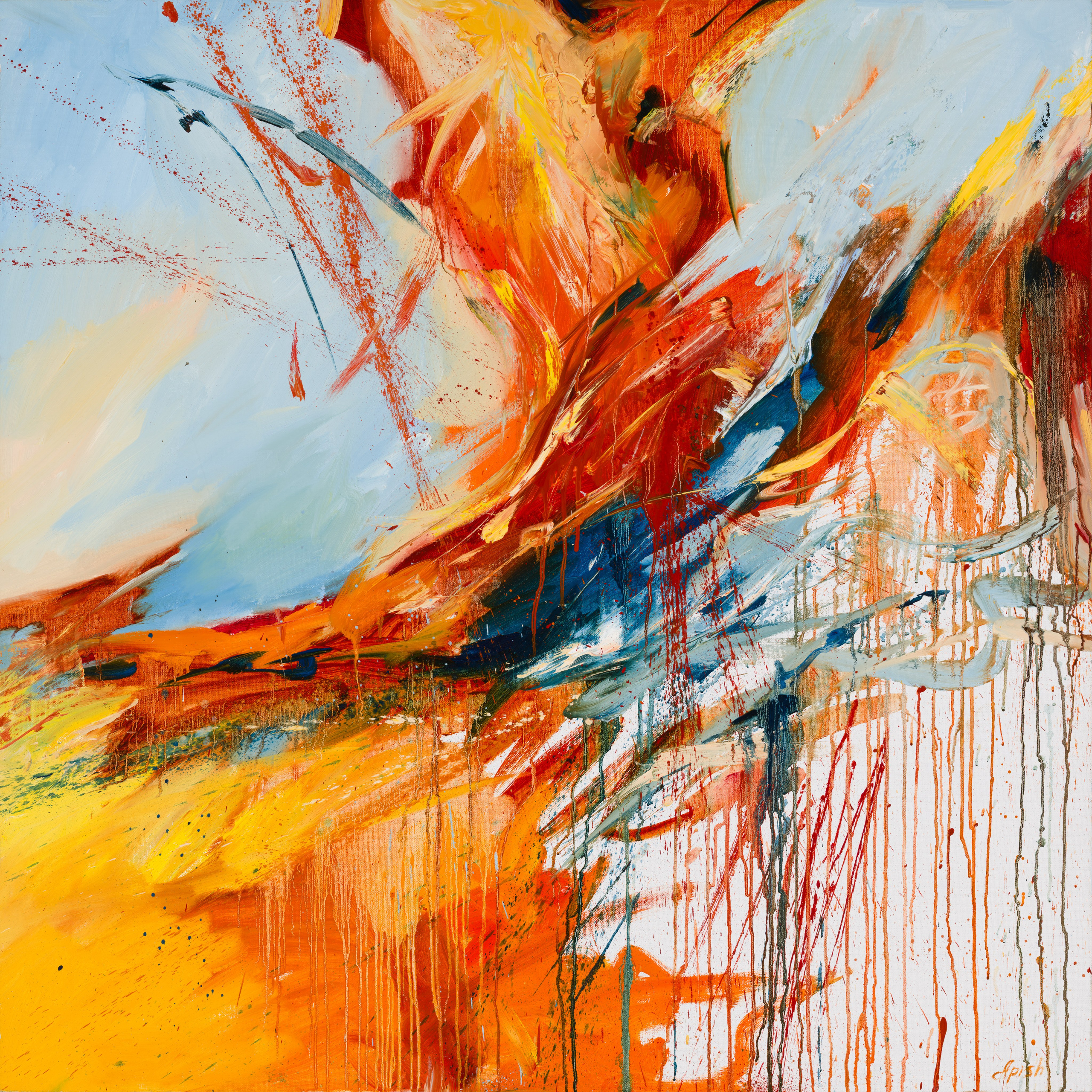 «Вихрь чувств» - художник Алексей Апиш (холст, масло, 110x110 см, 2024)